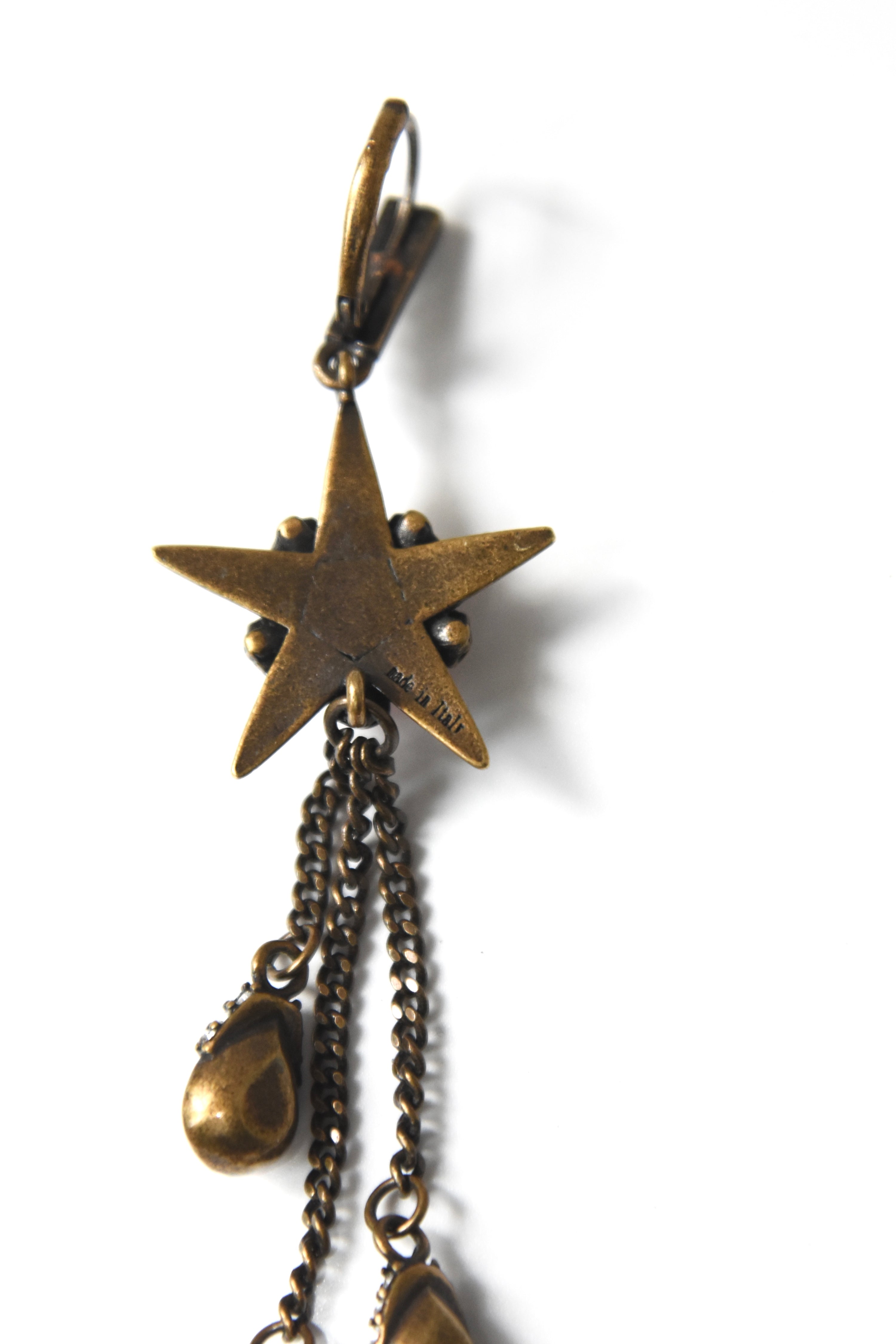 Alexander McQueen Ruby Crystal Star Drop Earrings – Rare Vintage Gothic Archive Piece