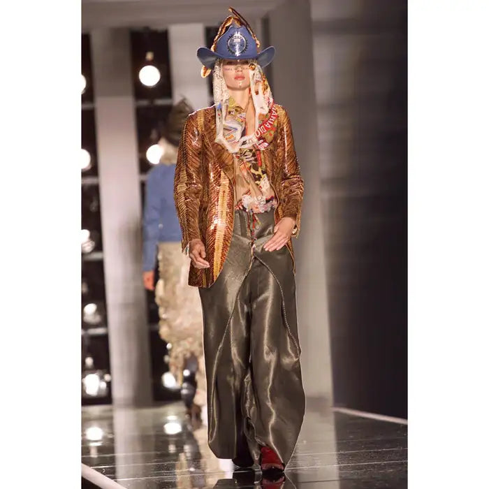 Christian Dior S/S 2002 “Rasta” Postcard-Print Denim Shirt