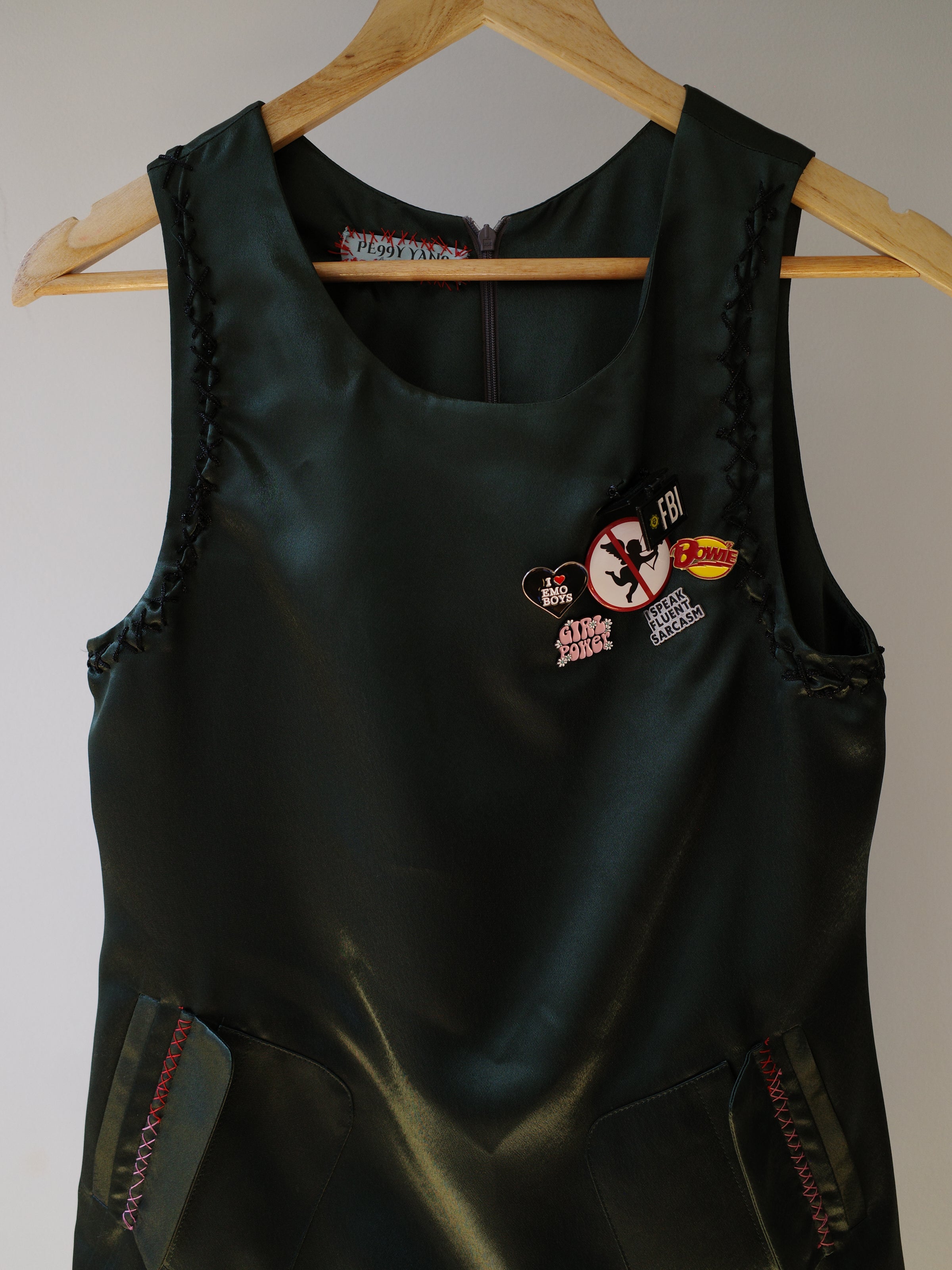 YAONOVA Embellished Satin & Faux Fur Dress