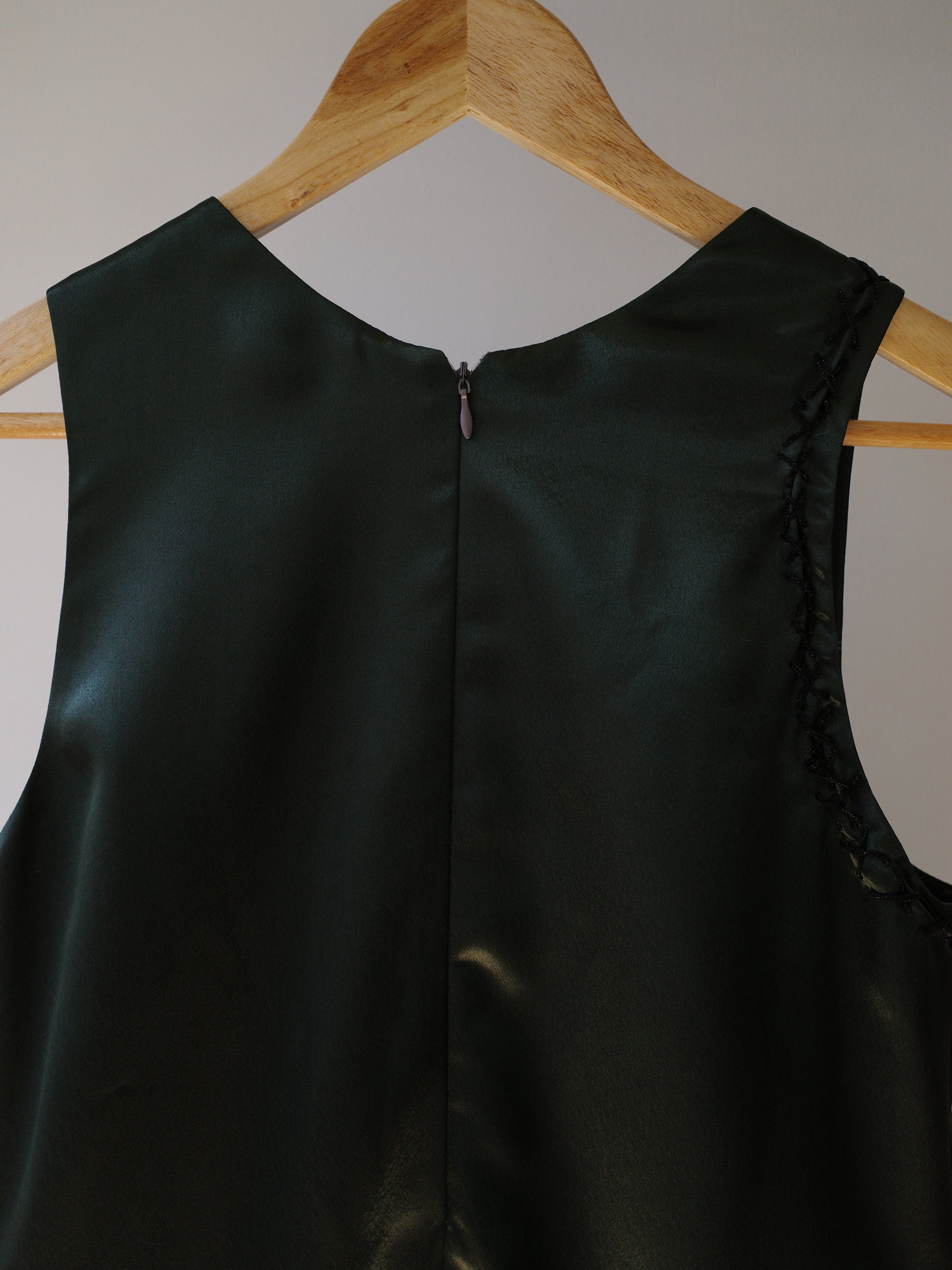 YAONOVA Embellished Satin & Faux Fur Dress