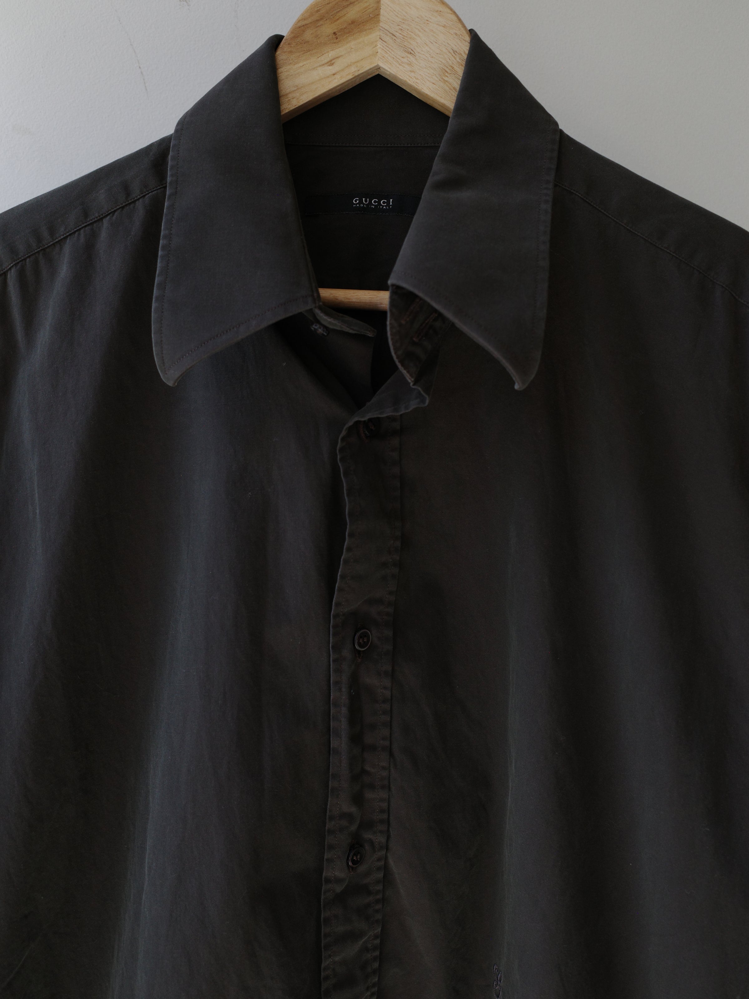 Gucci by Tom Ford Iridescent Brown Cotton Shirt – WOOD 木