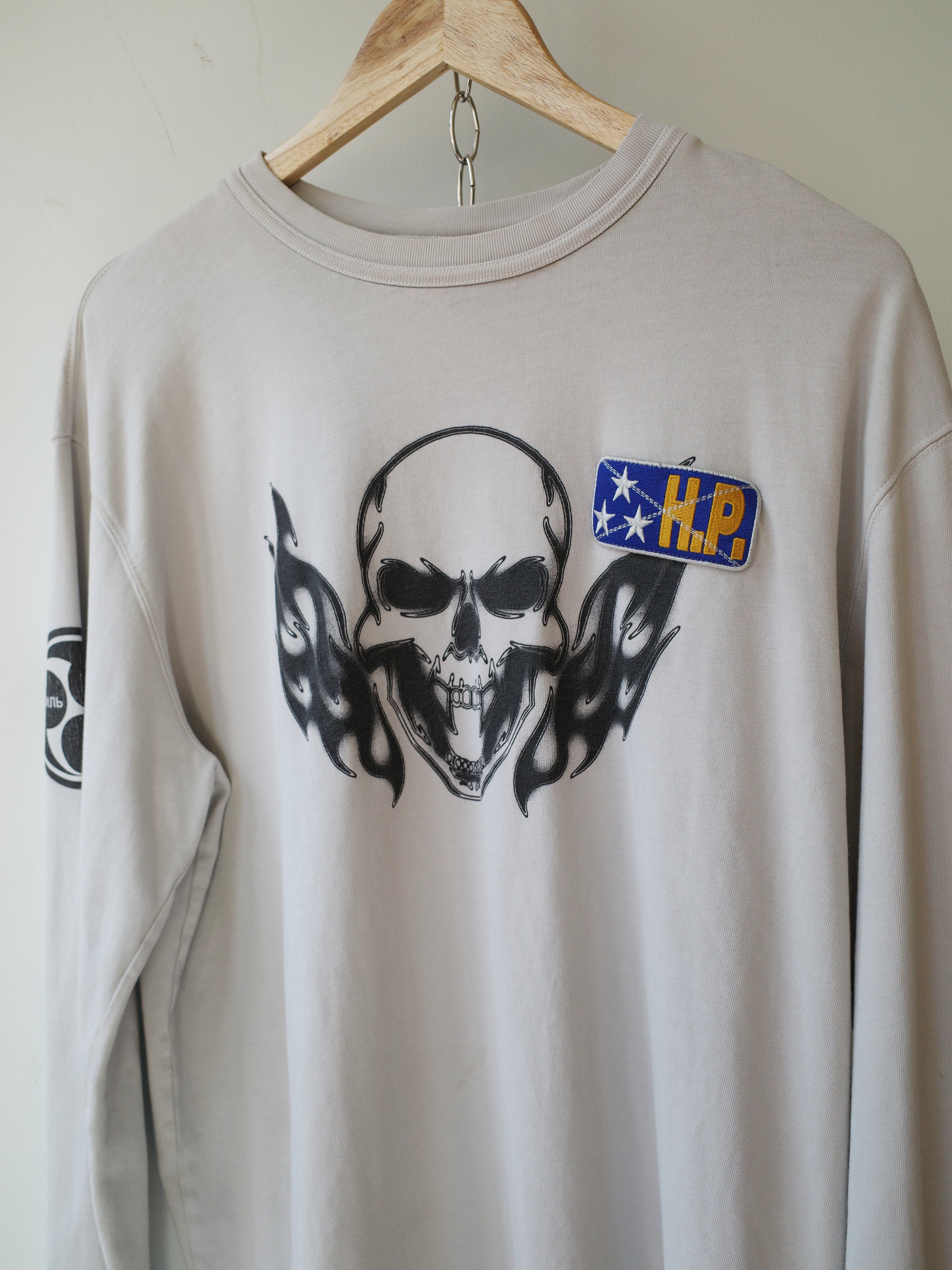 Heron Preston Skull Print Long Sleeve Tee