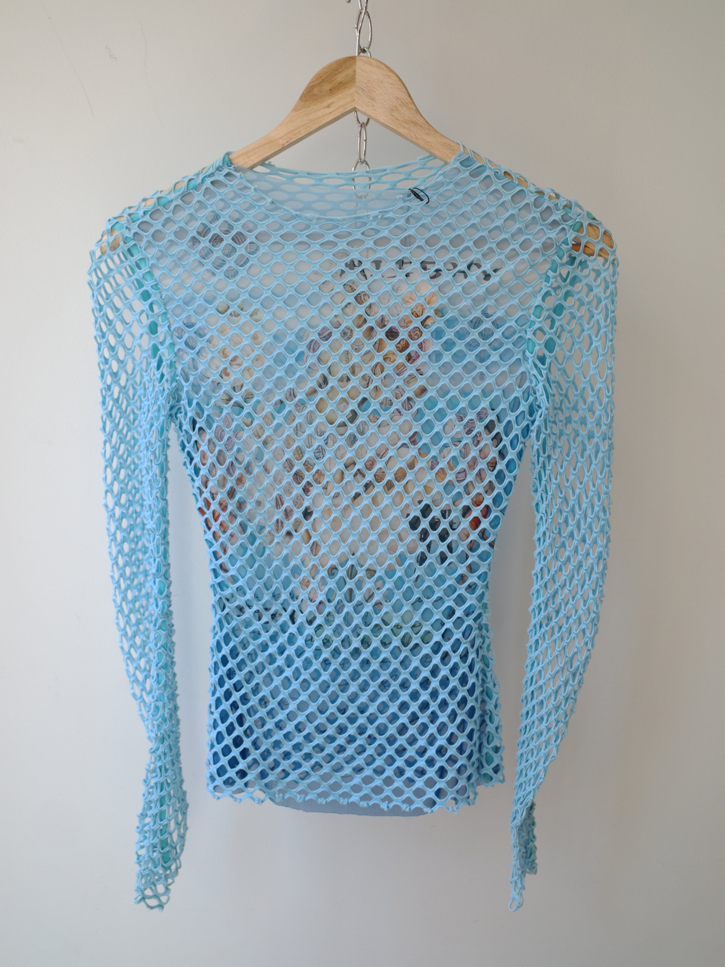 MISBHV Blue Double-Layer Mesh Top