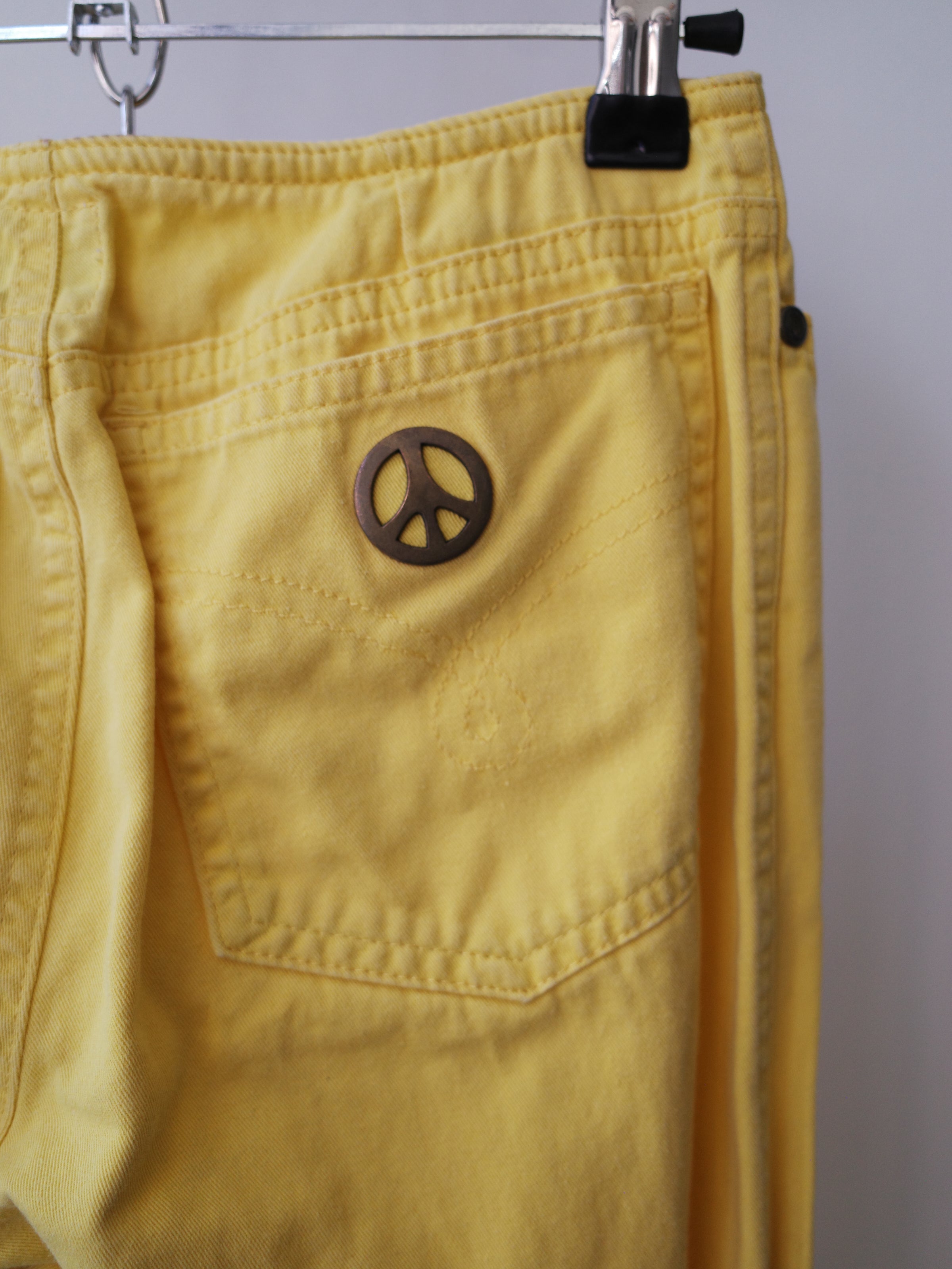 Moschino Jeans Yellow Peace Denim Pants