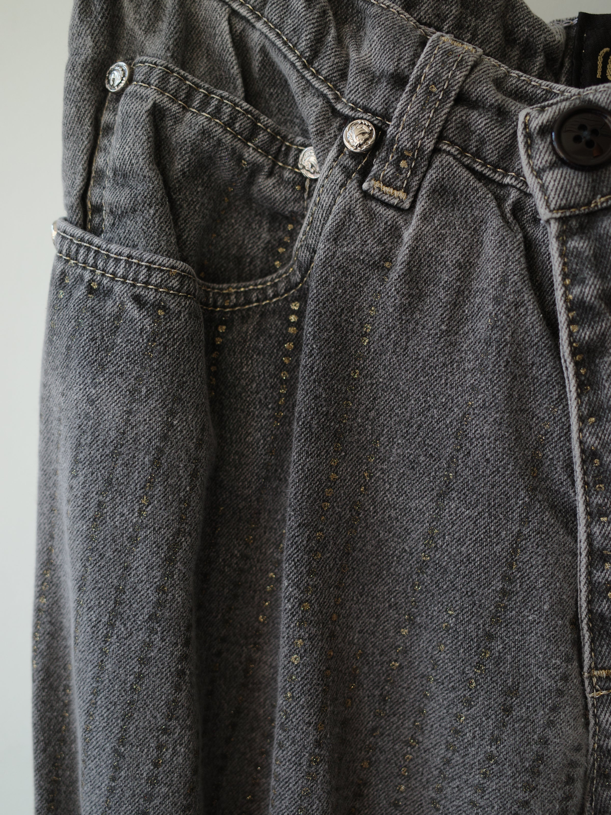 Roberto Cavalli Vintage Glitter-Flecked Grey Jeans