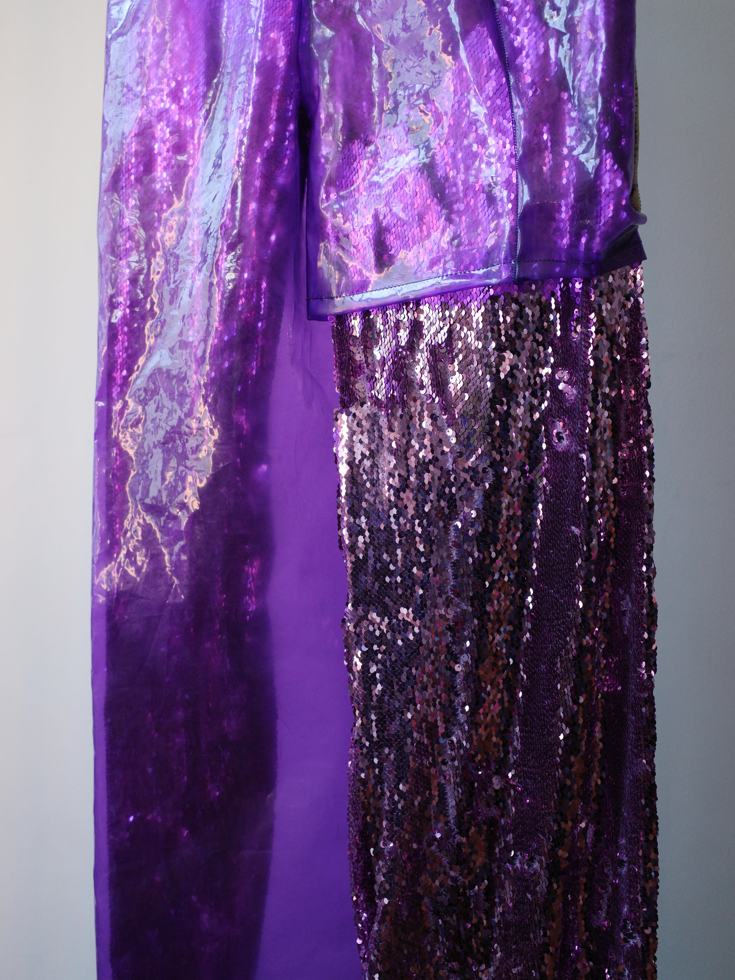 YAONOVA Iridescent Sequin PVC Trousers