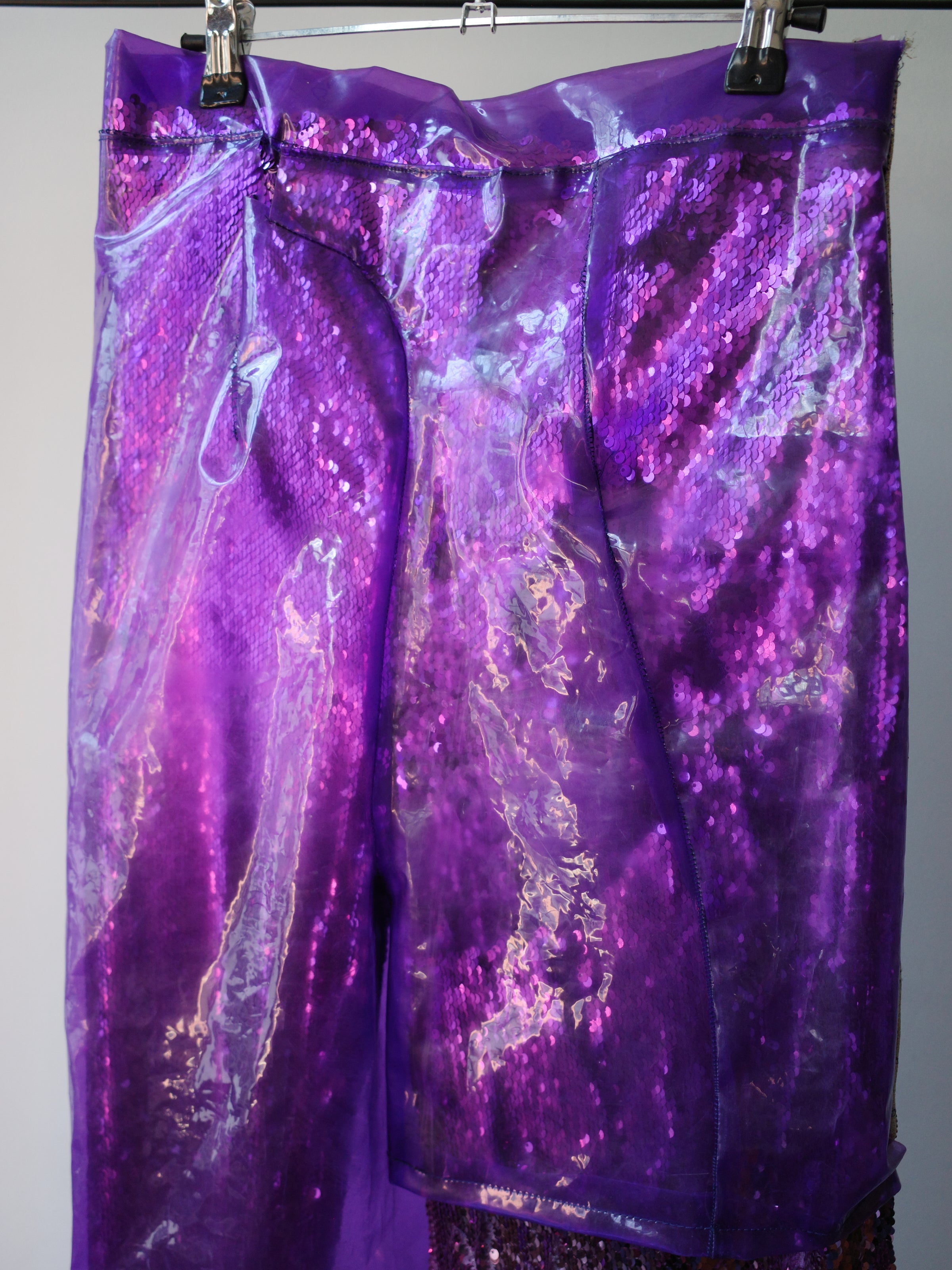 YAONOVA Iridescent Sequin PVC Trousers