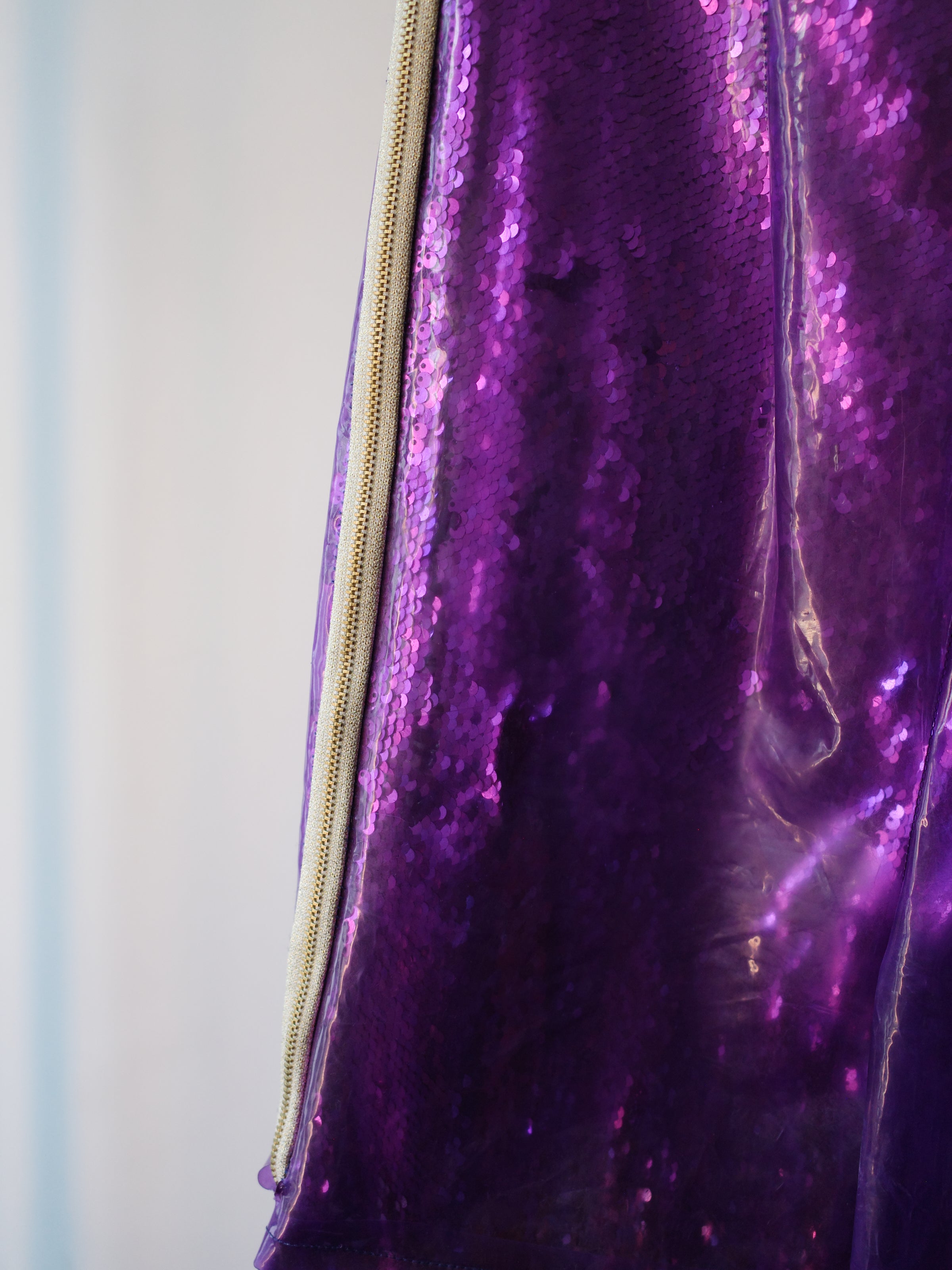 YAONOVA Iridescent Sequin PVC Trousers