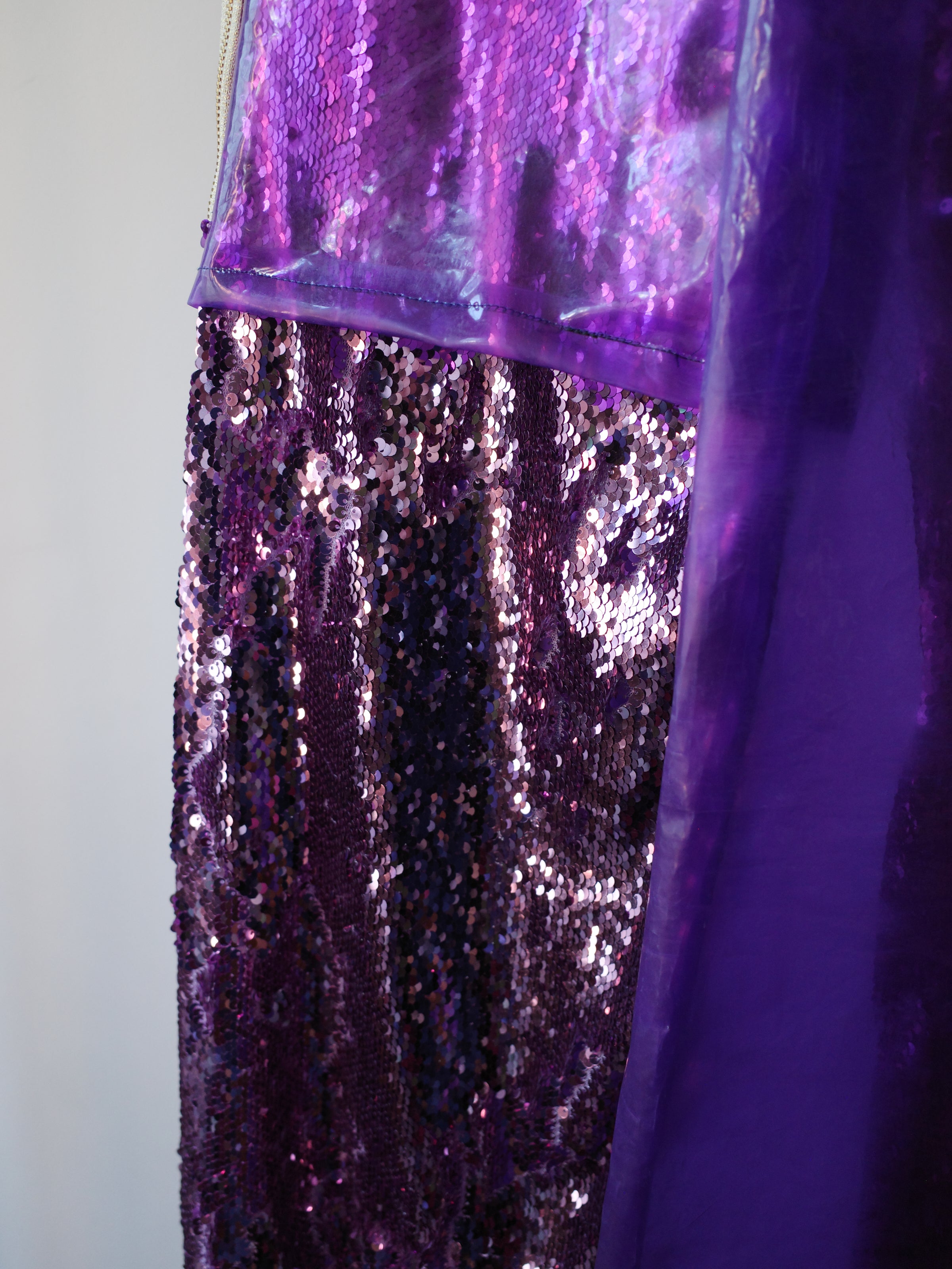 YAONOVA Iridescent Sequin PVC Trousers