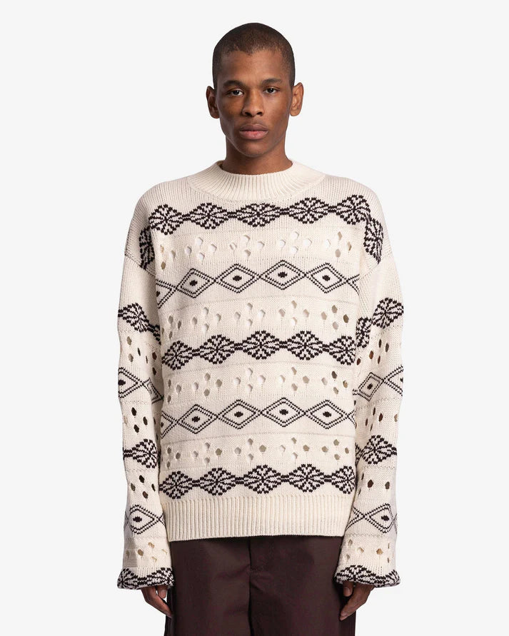 Namacheko Cream Patterned Knit Sweater