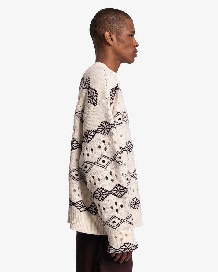 Namacheko Cream Patterned Knit Sweater