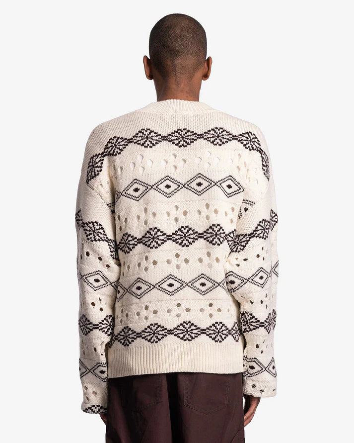Namacheko Cream Patterned Knit Sweater