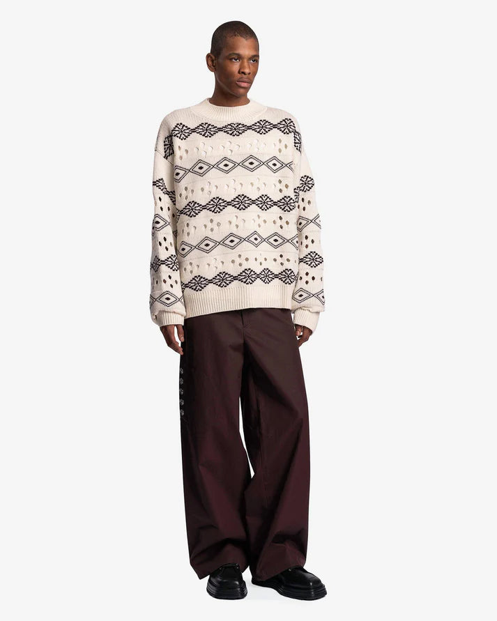 Namacheko Cream Patterned Knit Sweater