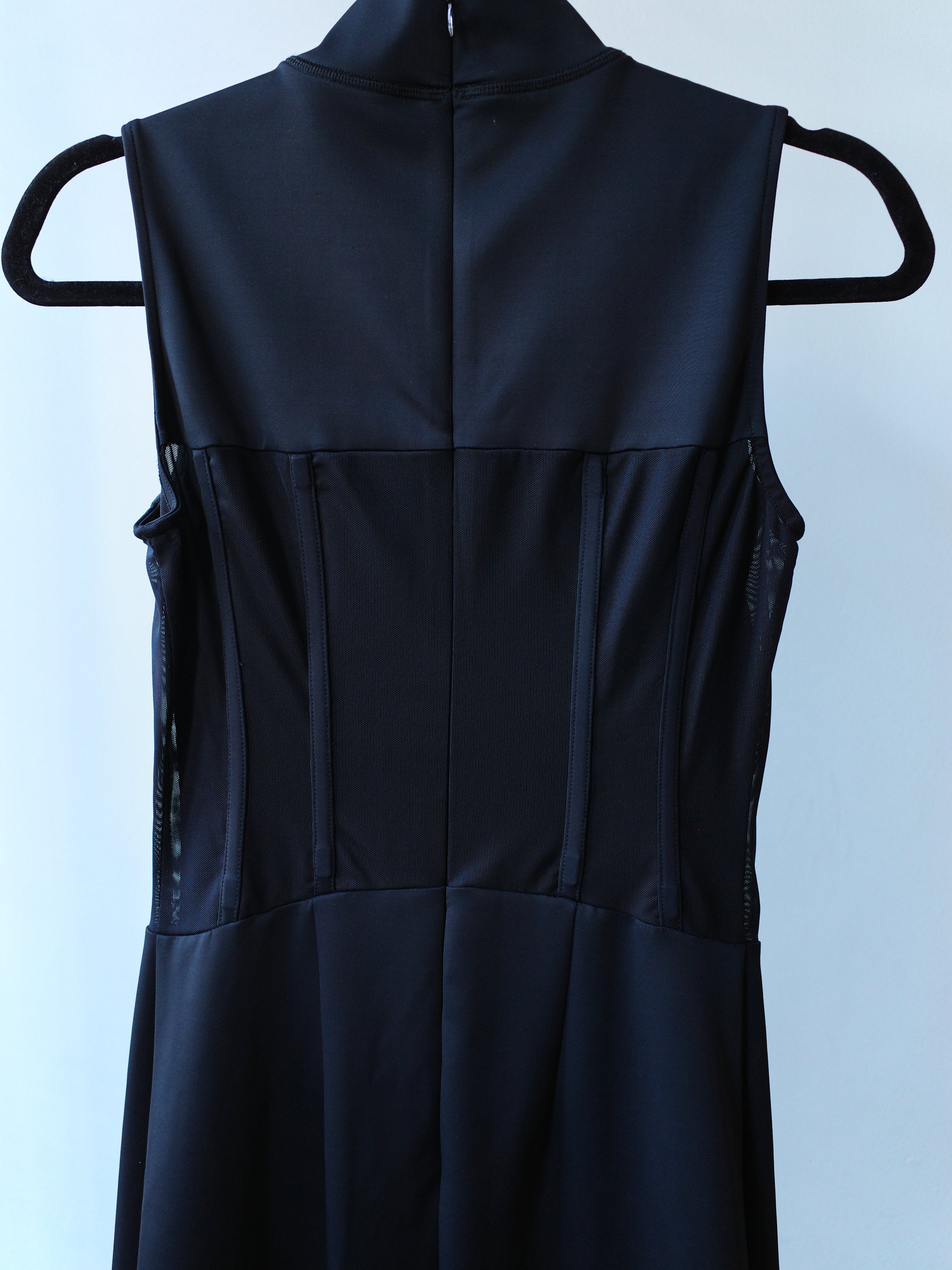 OVER RANGE Jersey Corset-Panel Mesh Back Dress