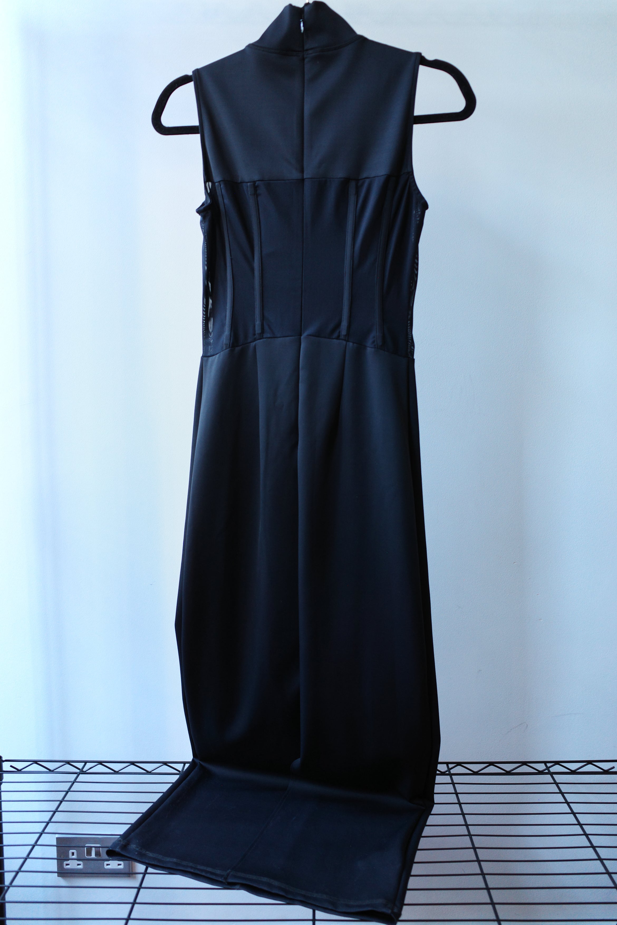 OVER RANGE Jersey Corset-Panel Mesh Back Dress