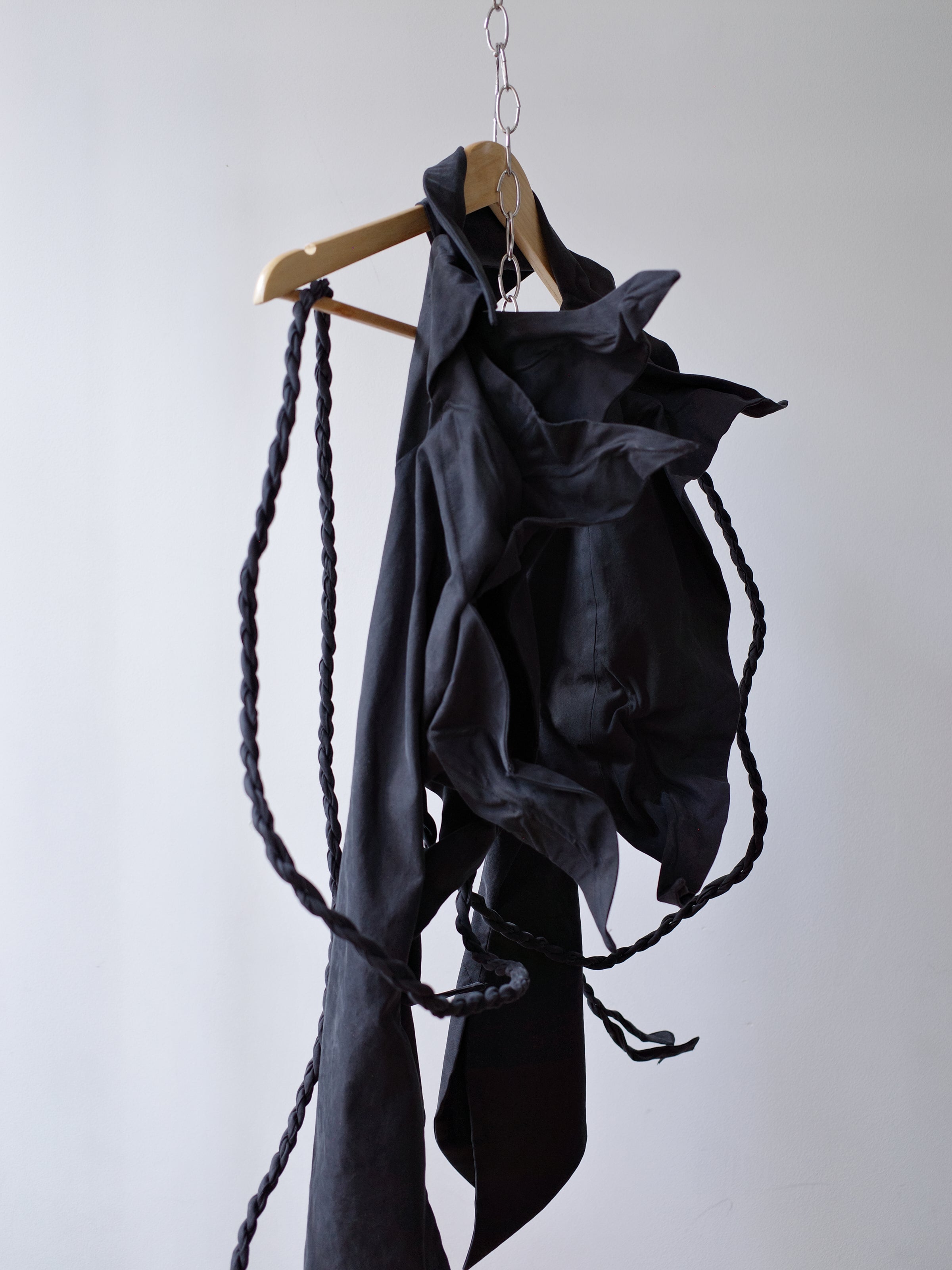 Yohji Yamamoto Origami-Collar Vest with Twisted Cord Belt
