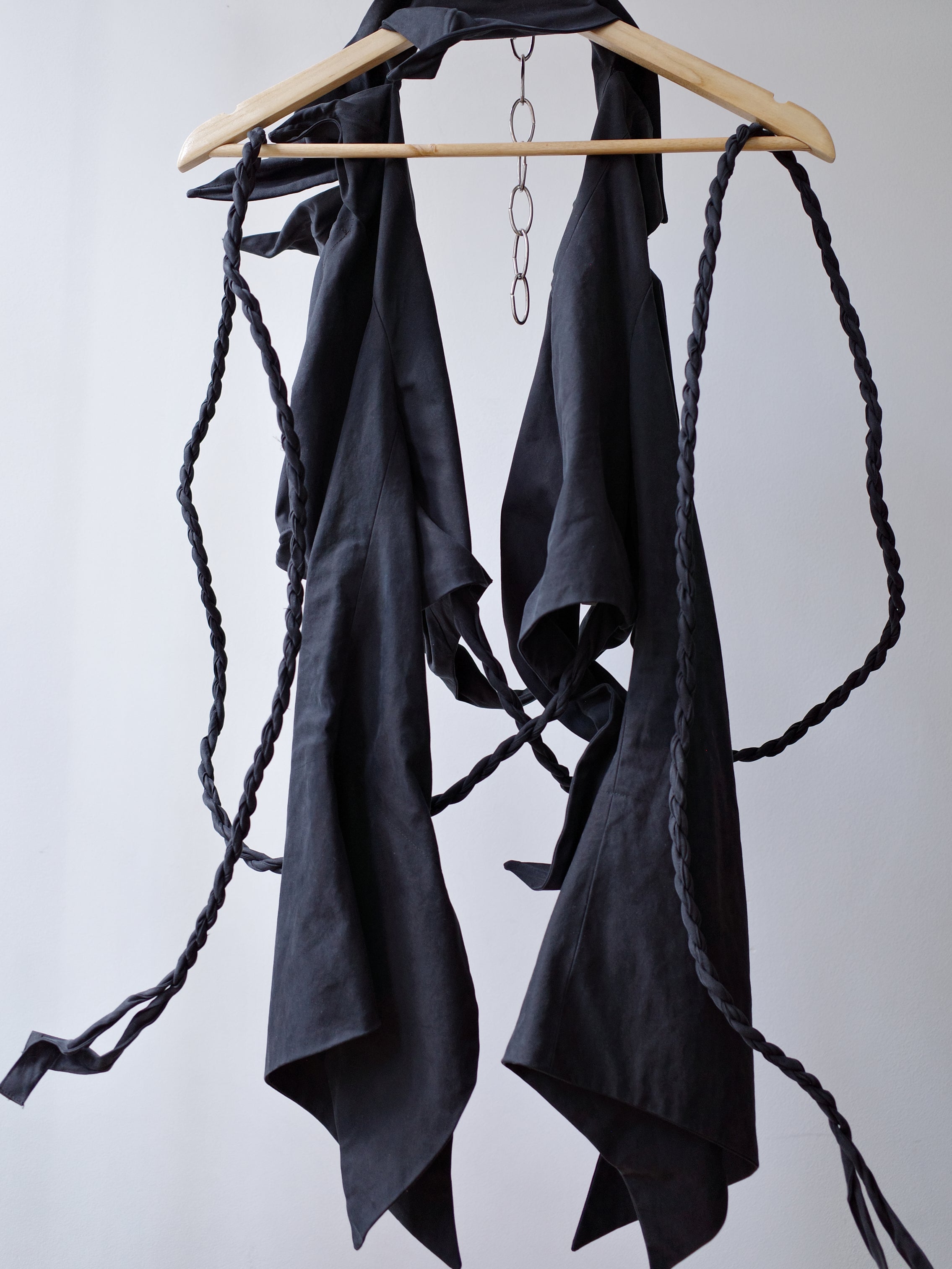 Yohji Yamamoto Origami-Collar Vest with Twisted Cord Belt