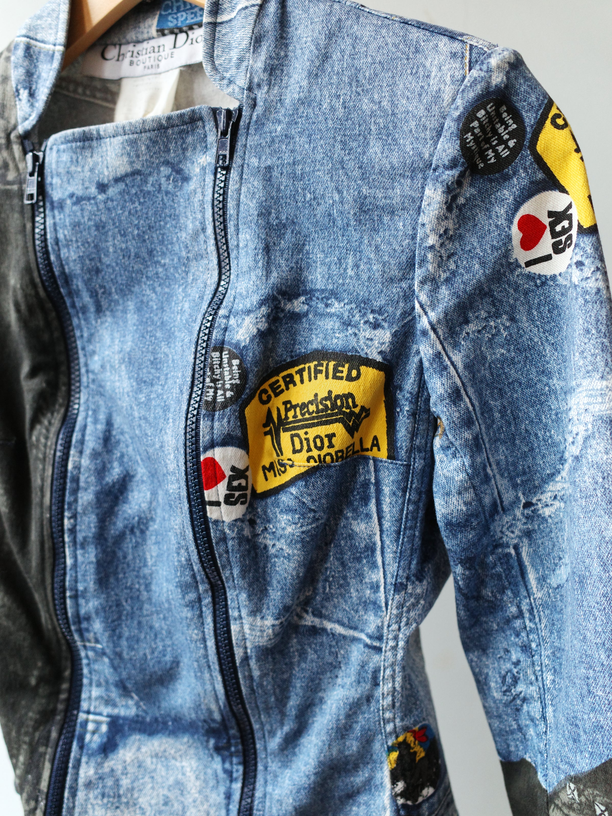 Christian Dior by John Galliano Trompe-l'œil Denim Print Jacket