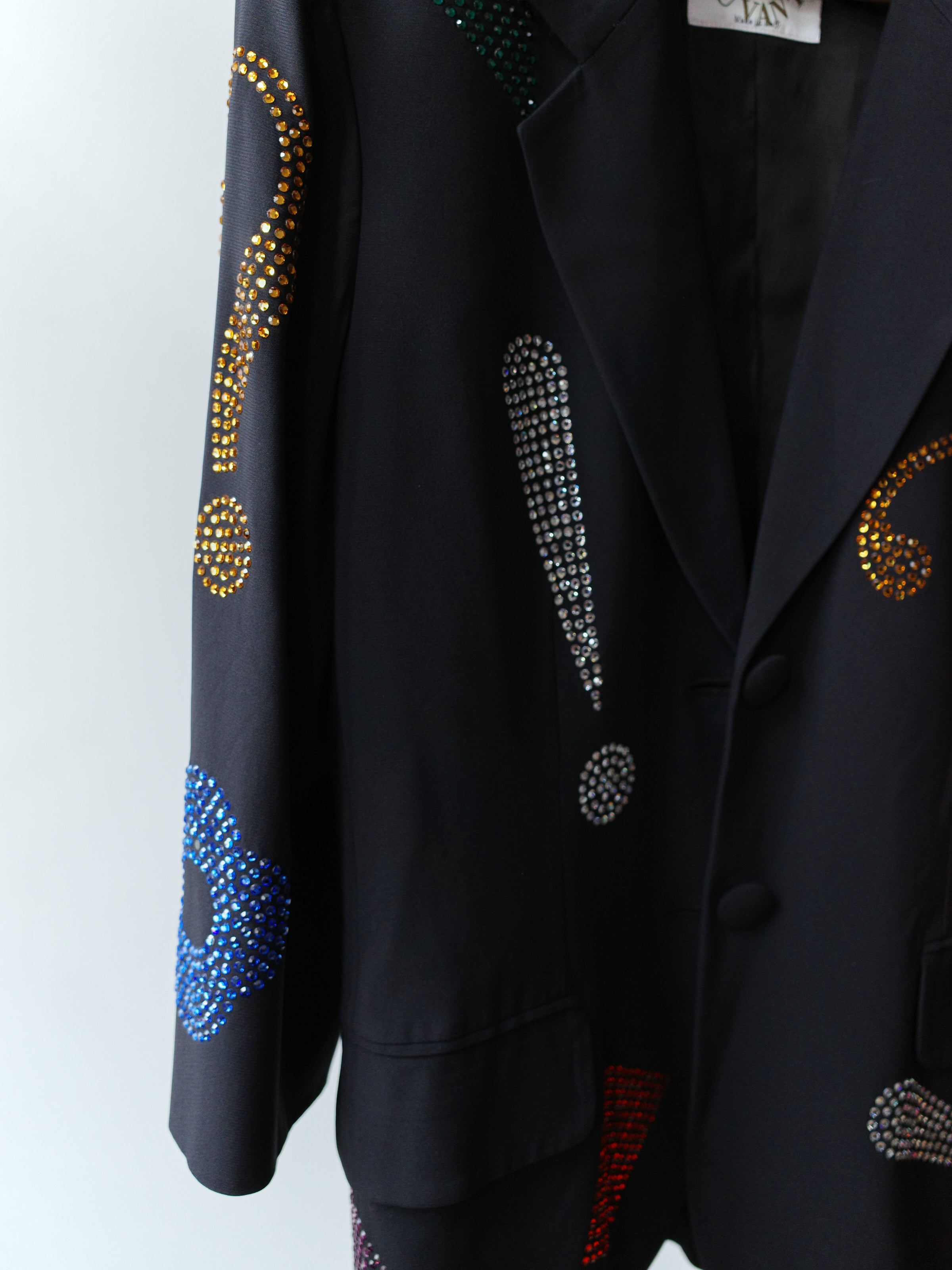 Moschino Couture Vintage Rhinestone Punctuation Blazer