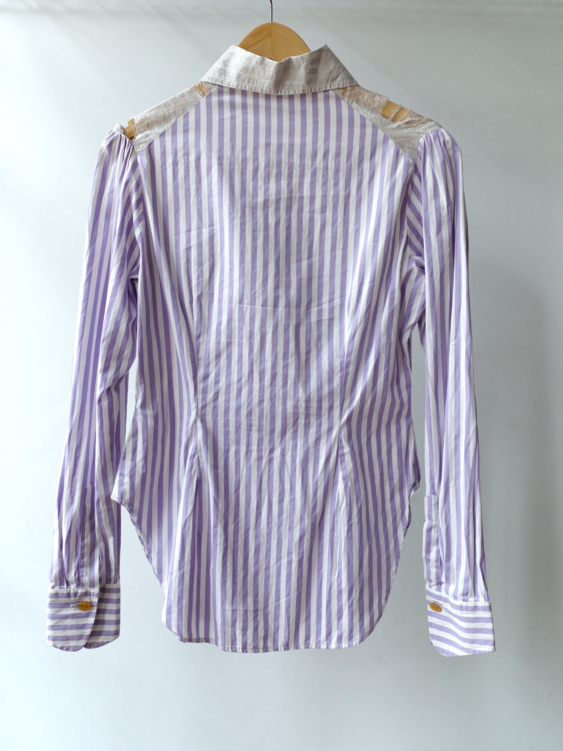 Vivienne Westwood Vintage Metallic Bib Striped Shirt