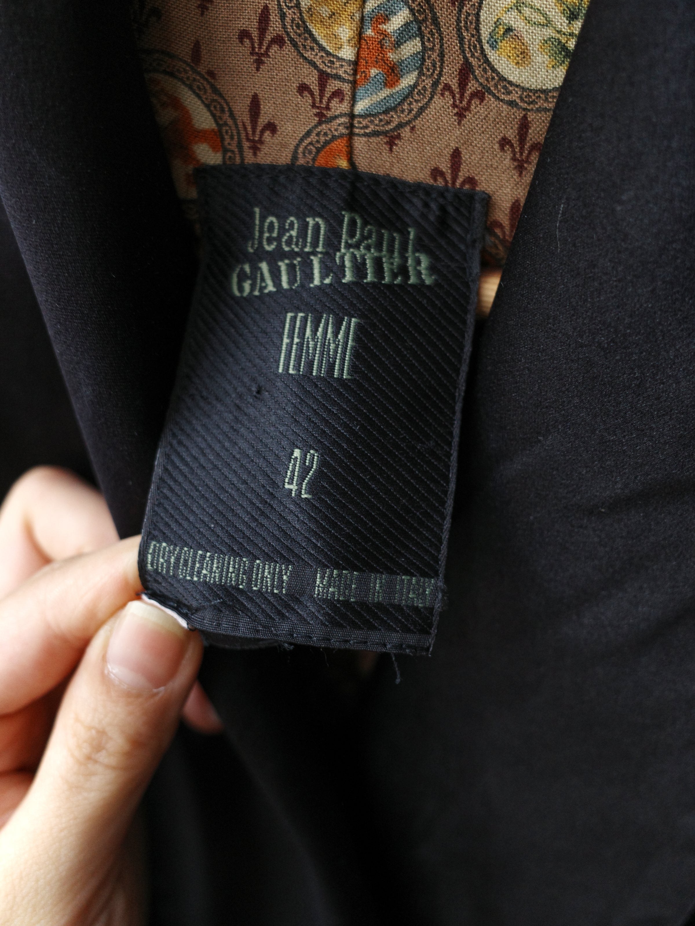 Jean Paul Gaultier Draped Silk Collar Knit-Hem Jacket