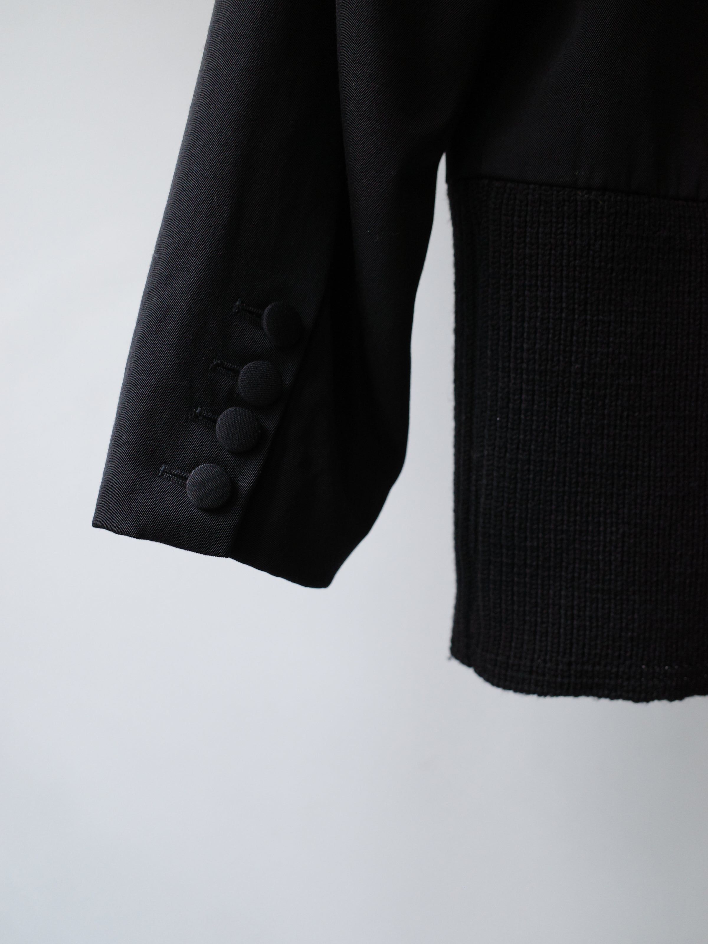 Jean Paul Gaultier Draped Silk Collar Knit-Hem Jacket
