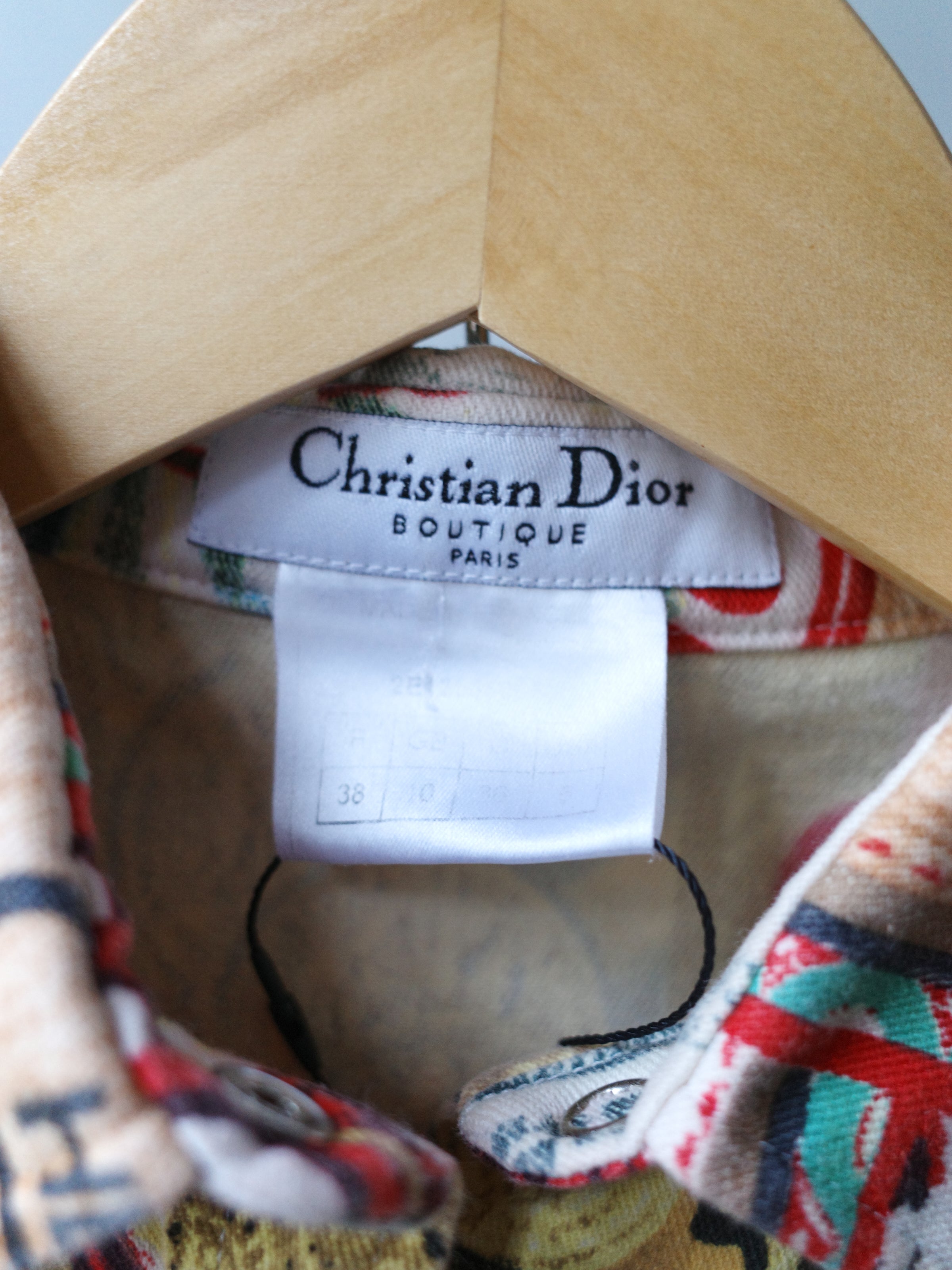 Christian Dior S/S 2002 “Rasta” Postcard-Print Denim Shirt
