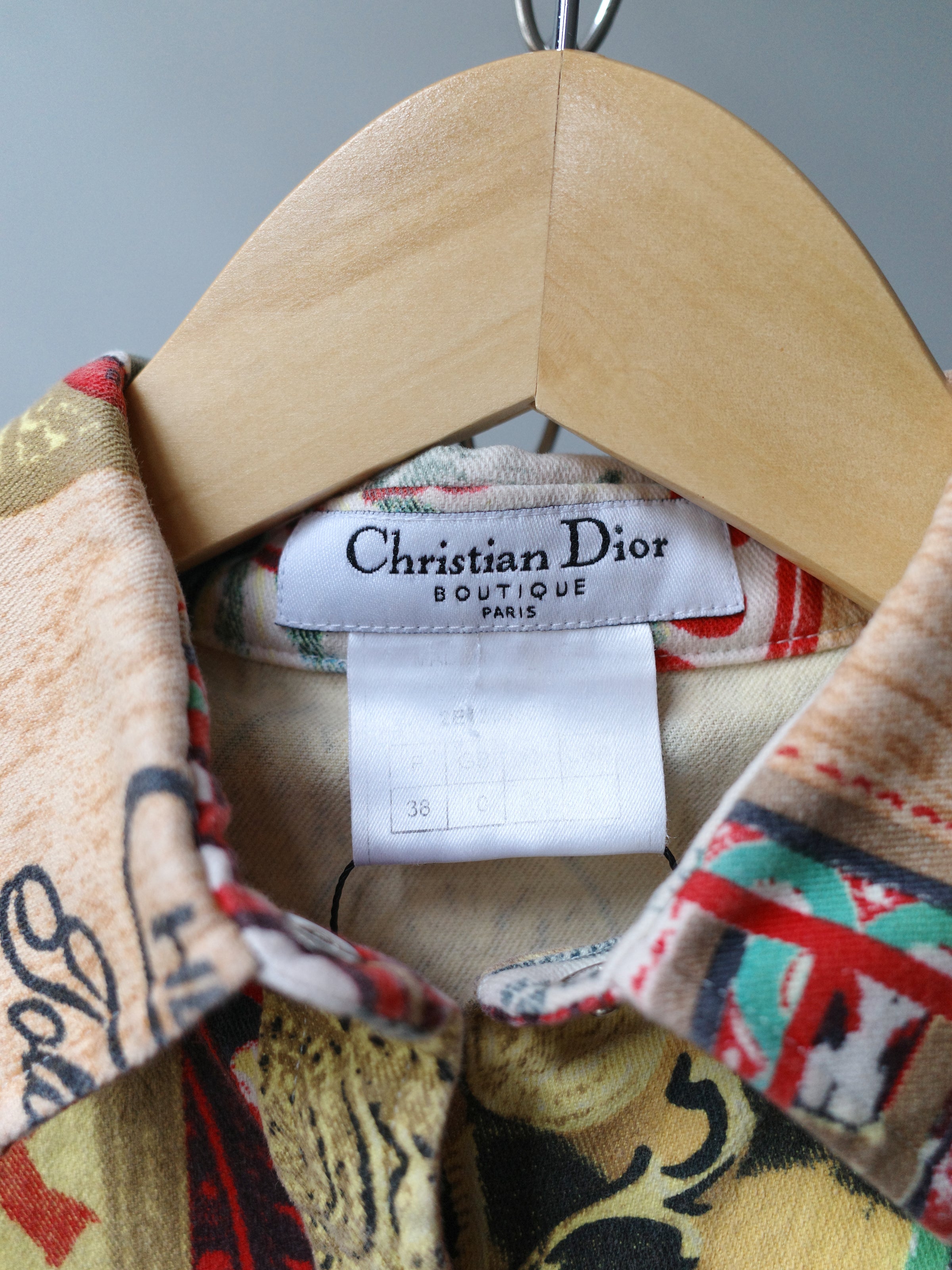 Christian Dior S/S 2002 “Rasta” Postcard-Print Denim Shirt