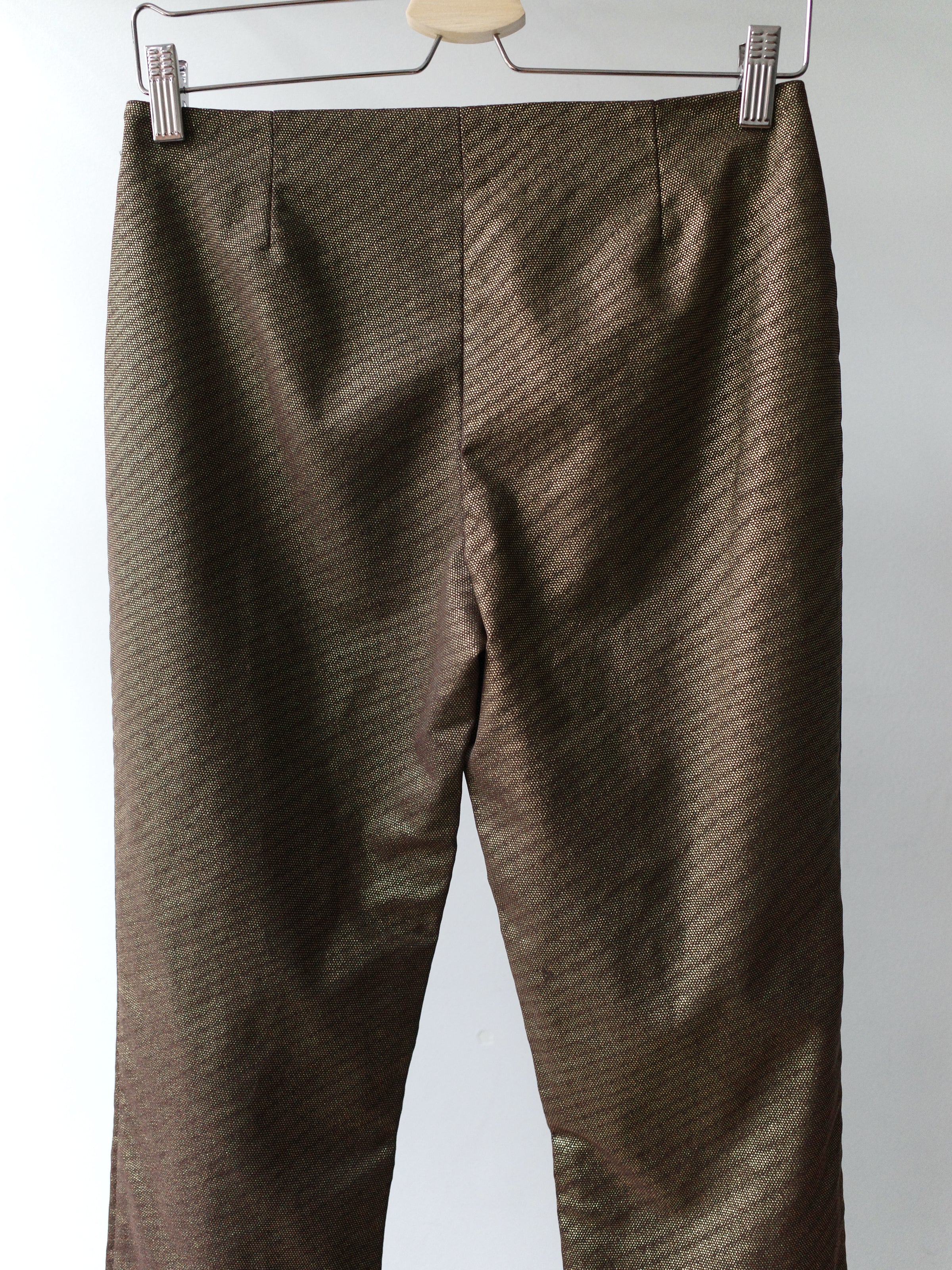 Versace Gold Metallic Straight-Leg Trousers