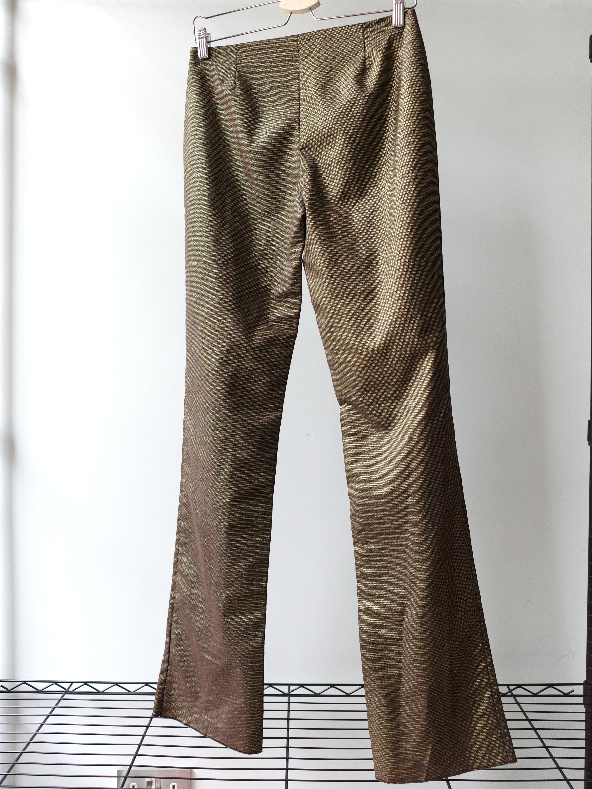 Versace Gold Metallic Straight-Leg Trousers