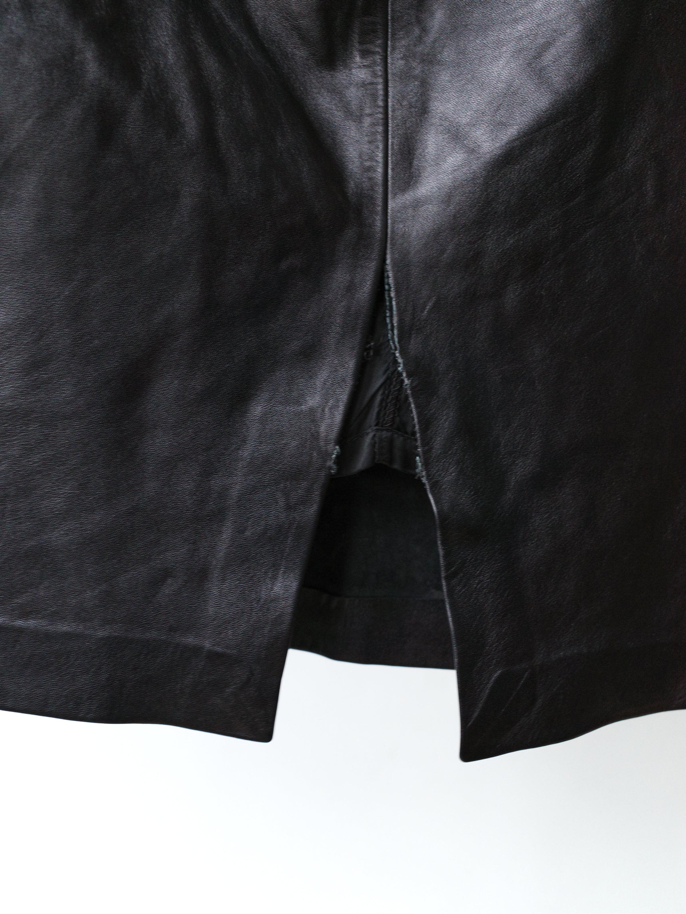 D&G Black Leather Pencil Skirt – METAL 金