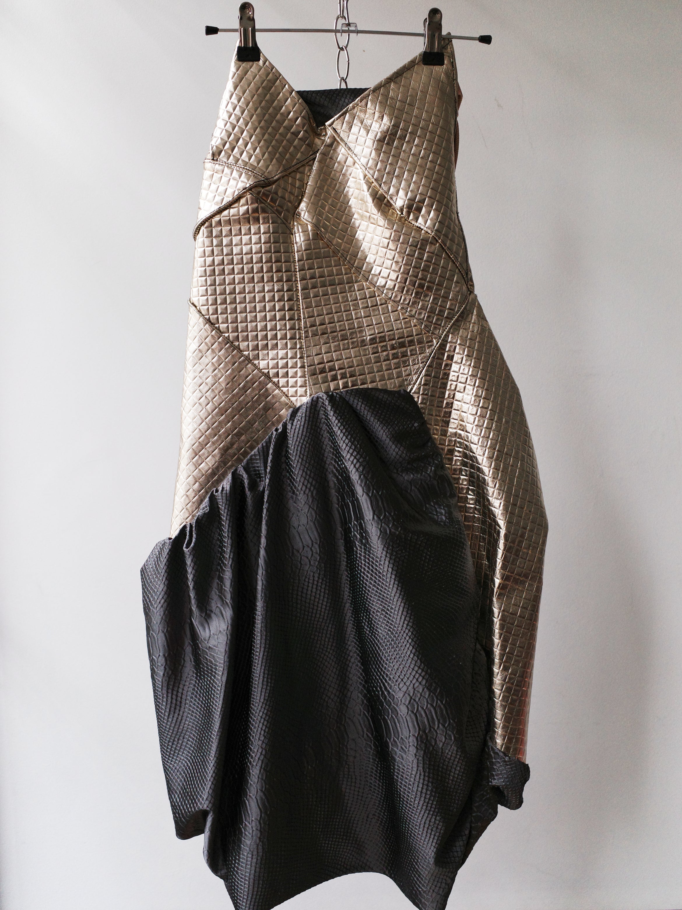ALVORI Sculpted Metallic Panel Dress