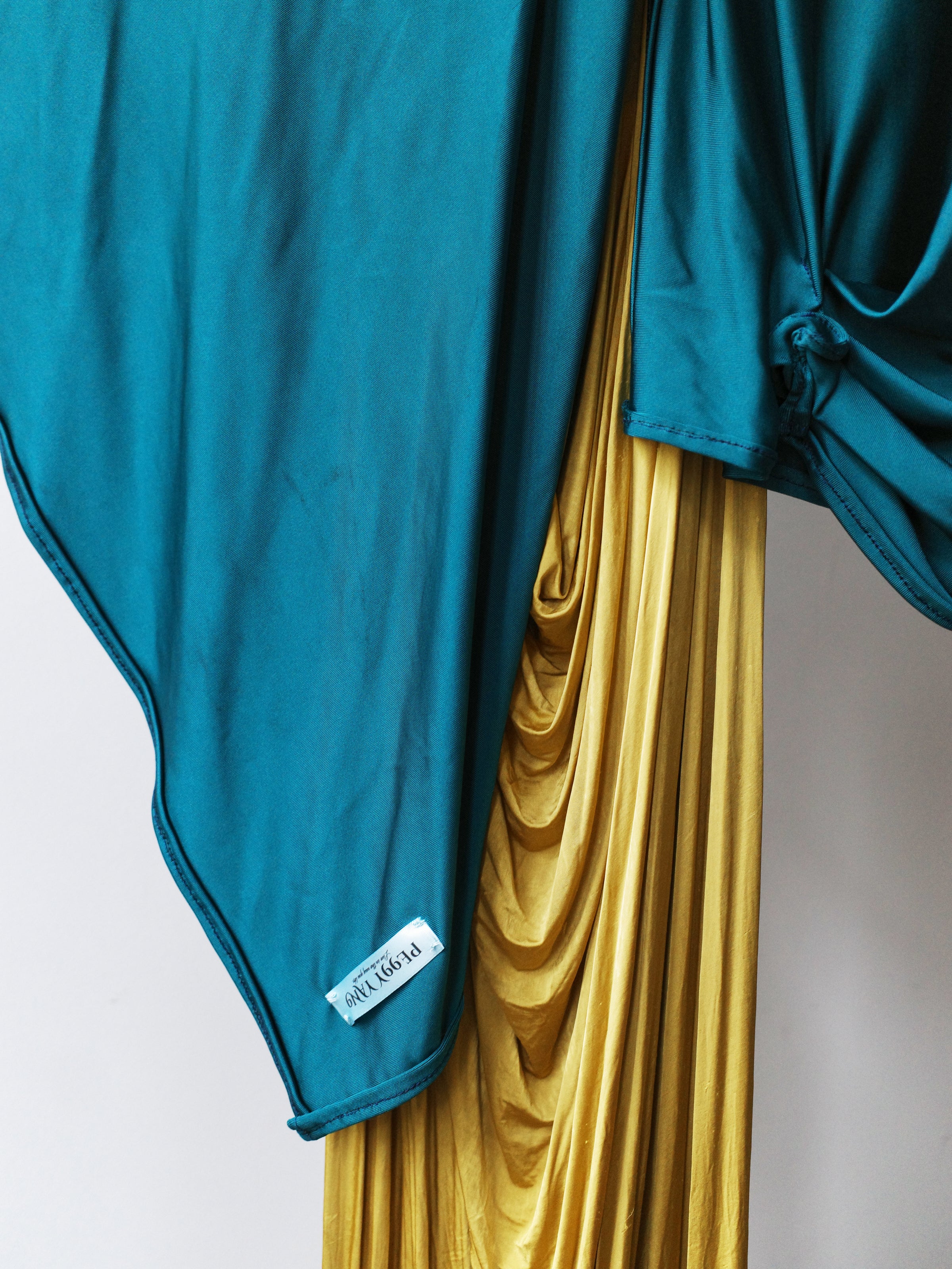 YAONOVA Teal Hooded Cape with Metallic Visor