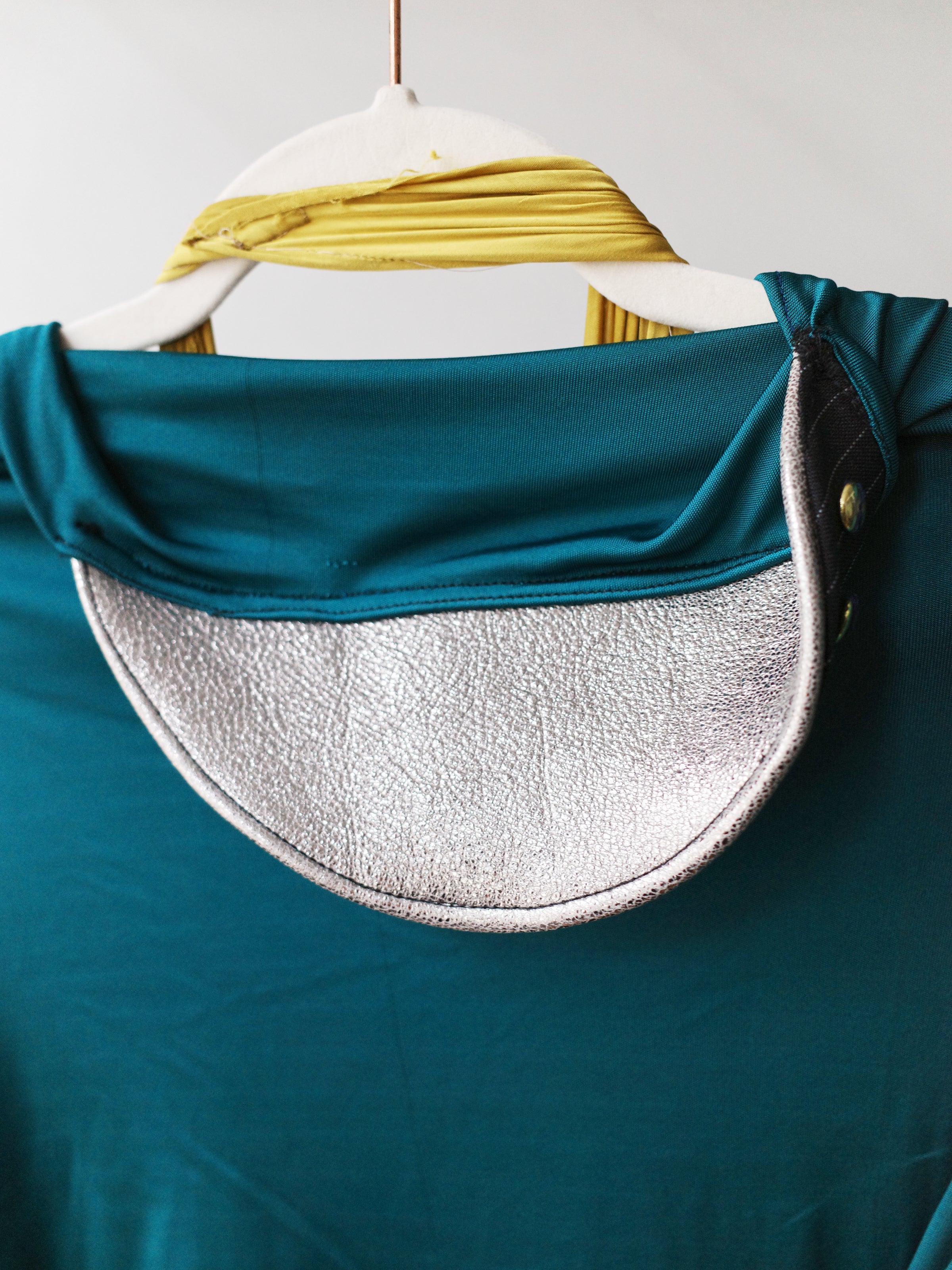 YAONOVA Teal Hooded Cape with Metallic Visor