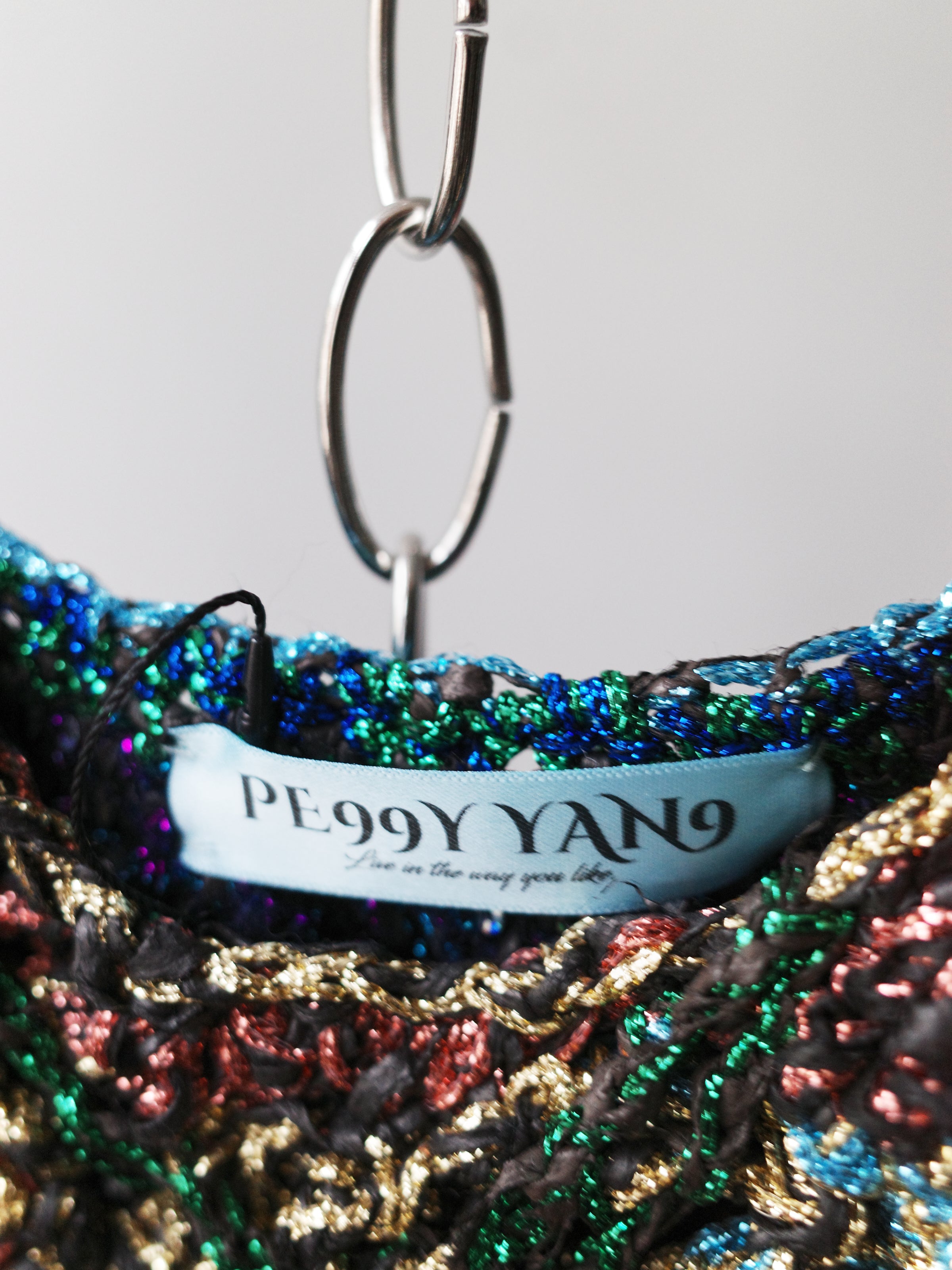 YAONOVA Hand-Crocheted Metallic Yarn Top