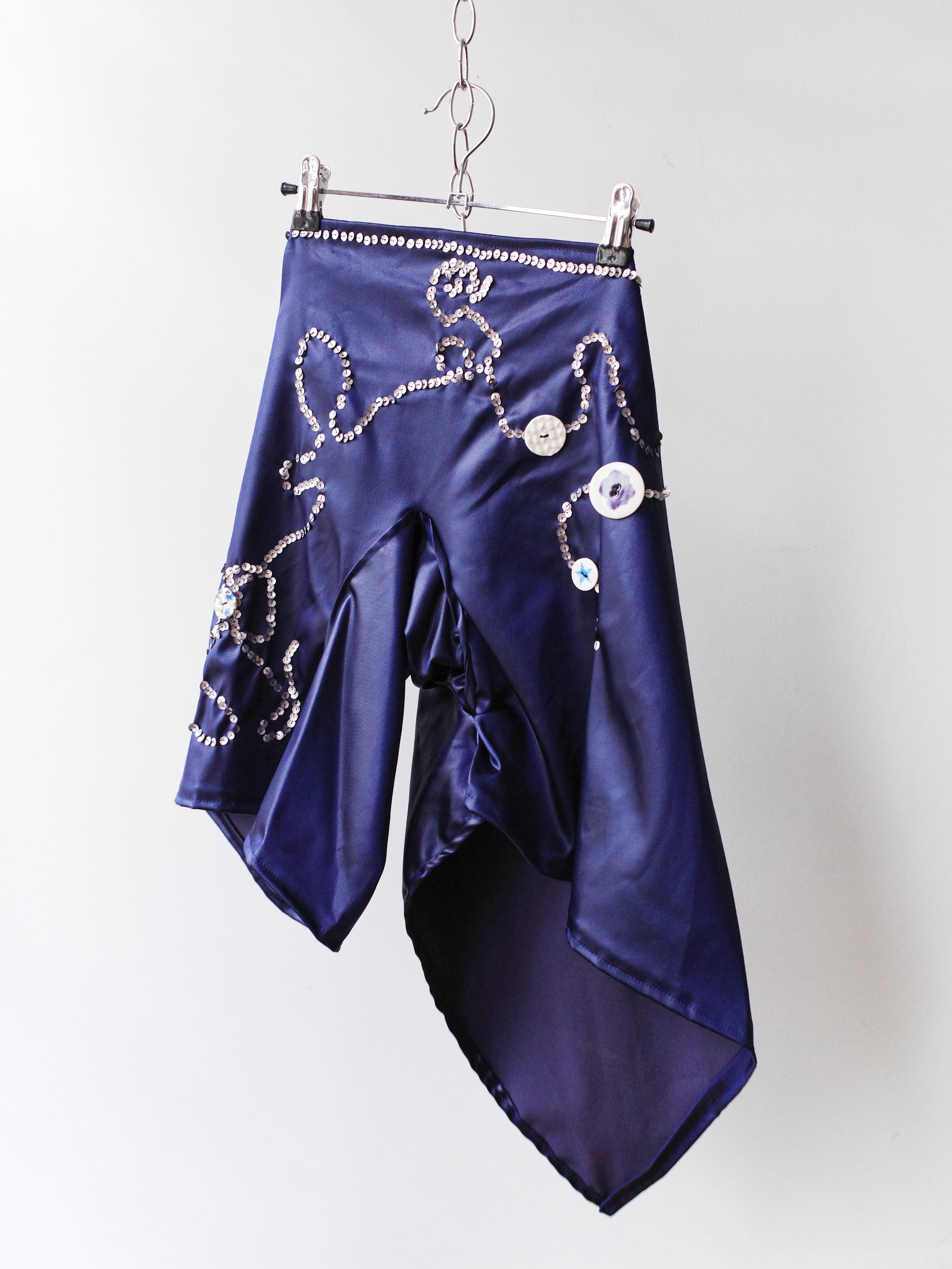 YAONOVA Asymmetric Silk Skirt-Pant with Ceramic Buttons