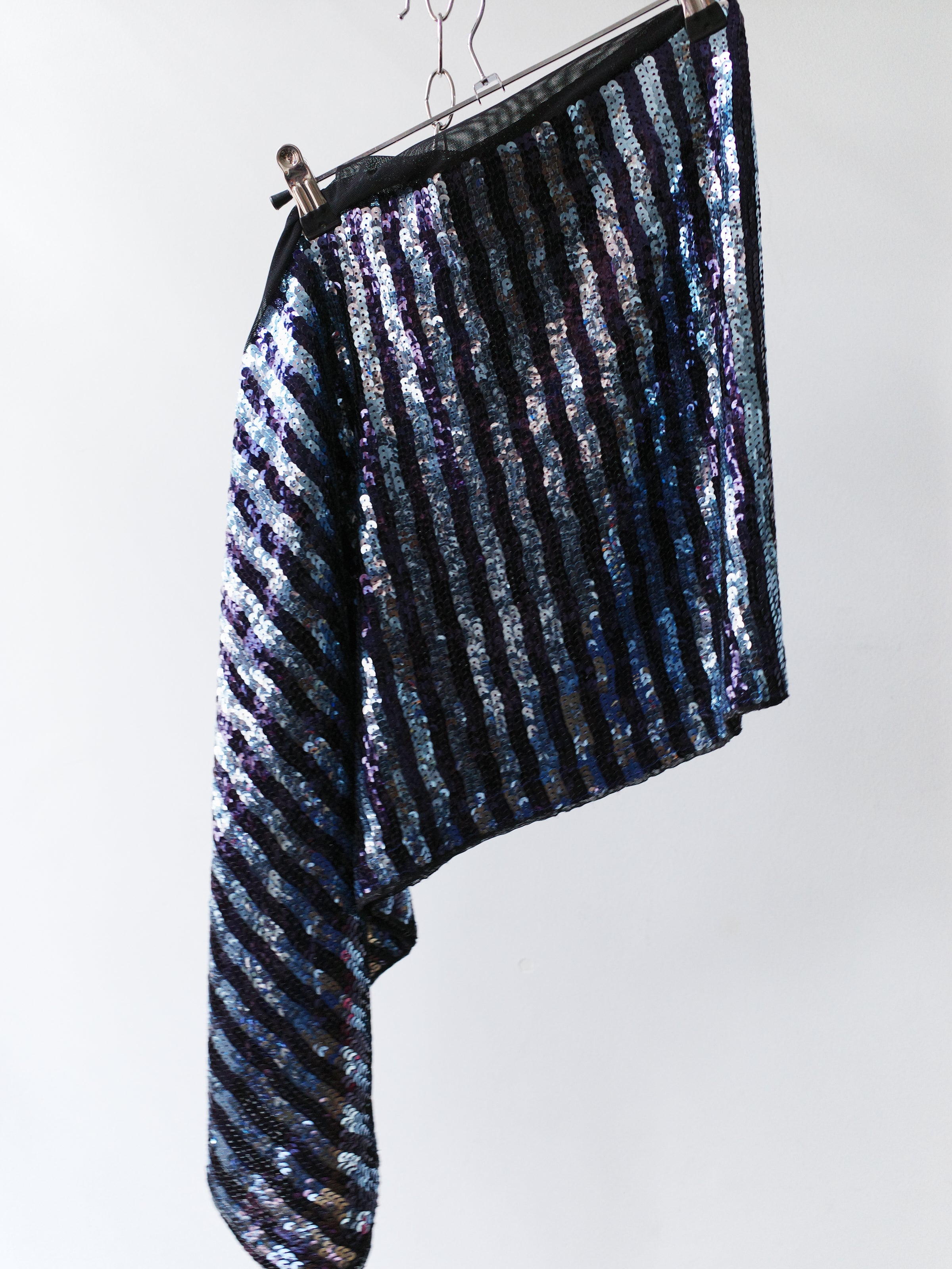 YAONOVA Asymmetric Sequin Skirt