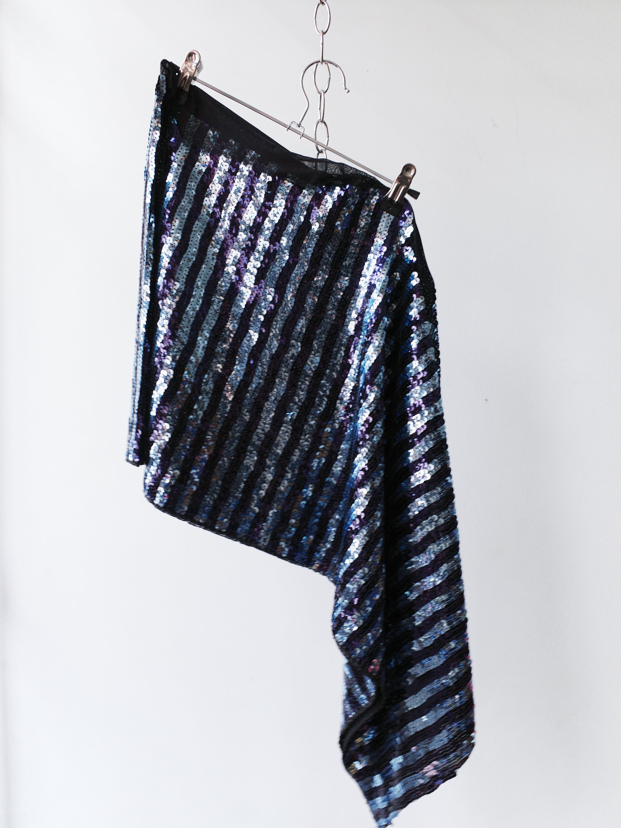 YAONOVA Asymmetric Sequin Skirt