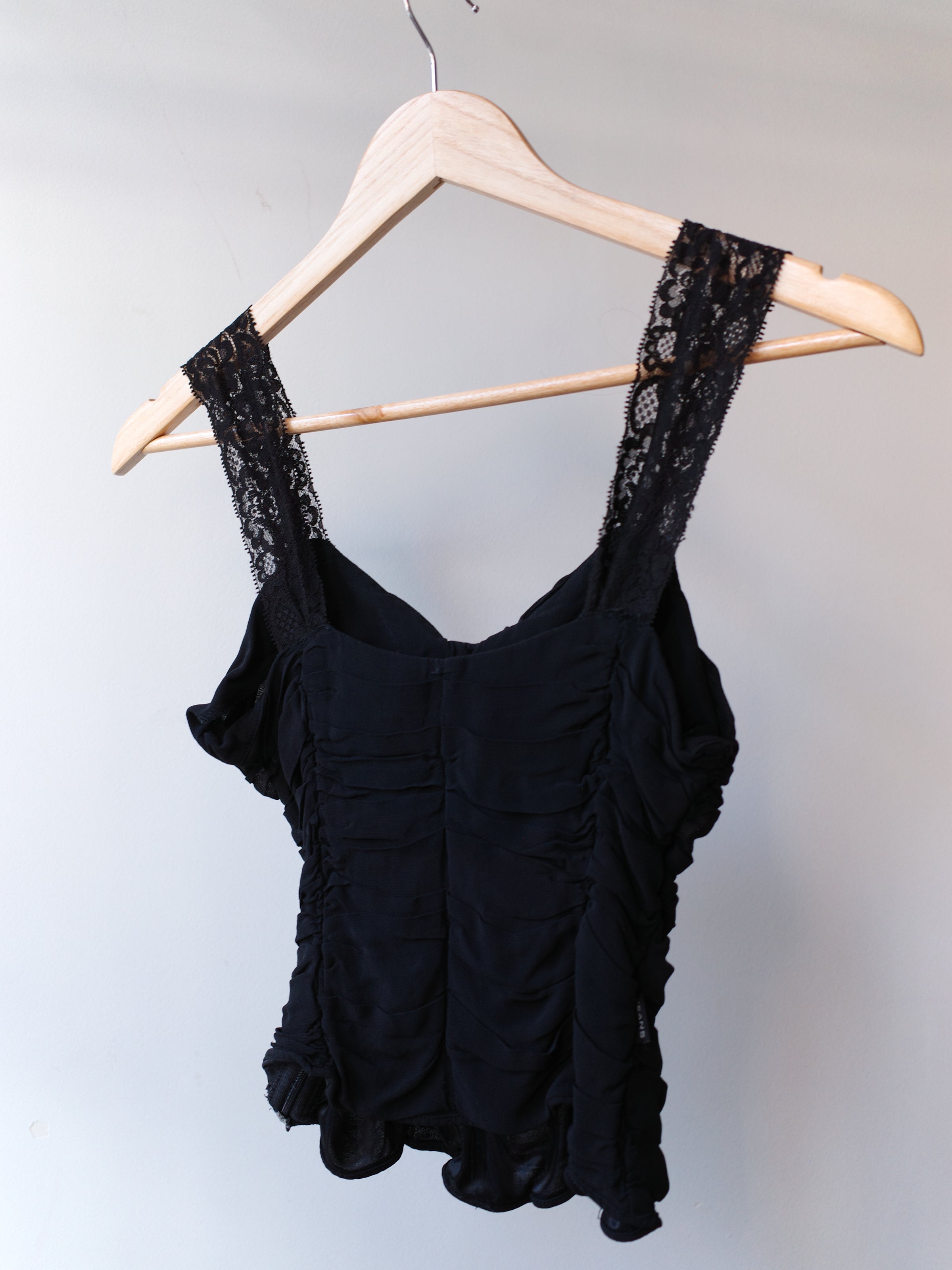 Moschino Vintage Lace-Strap Ruched Camisole