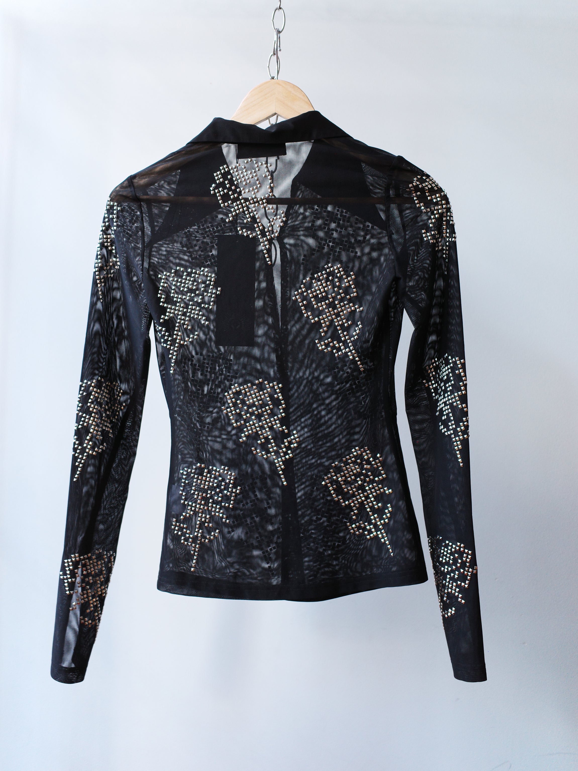 OVER RANGE Rose Studded Mesh Shirt