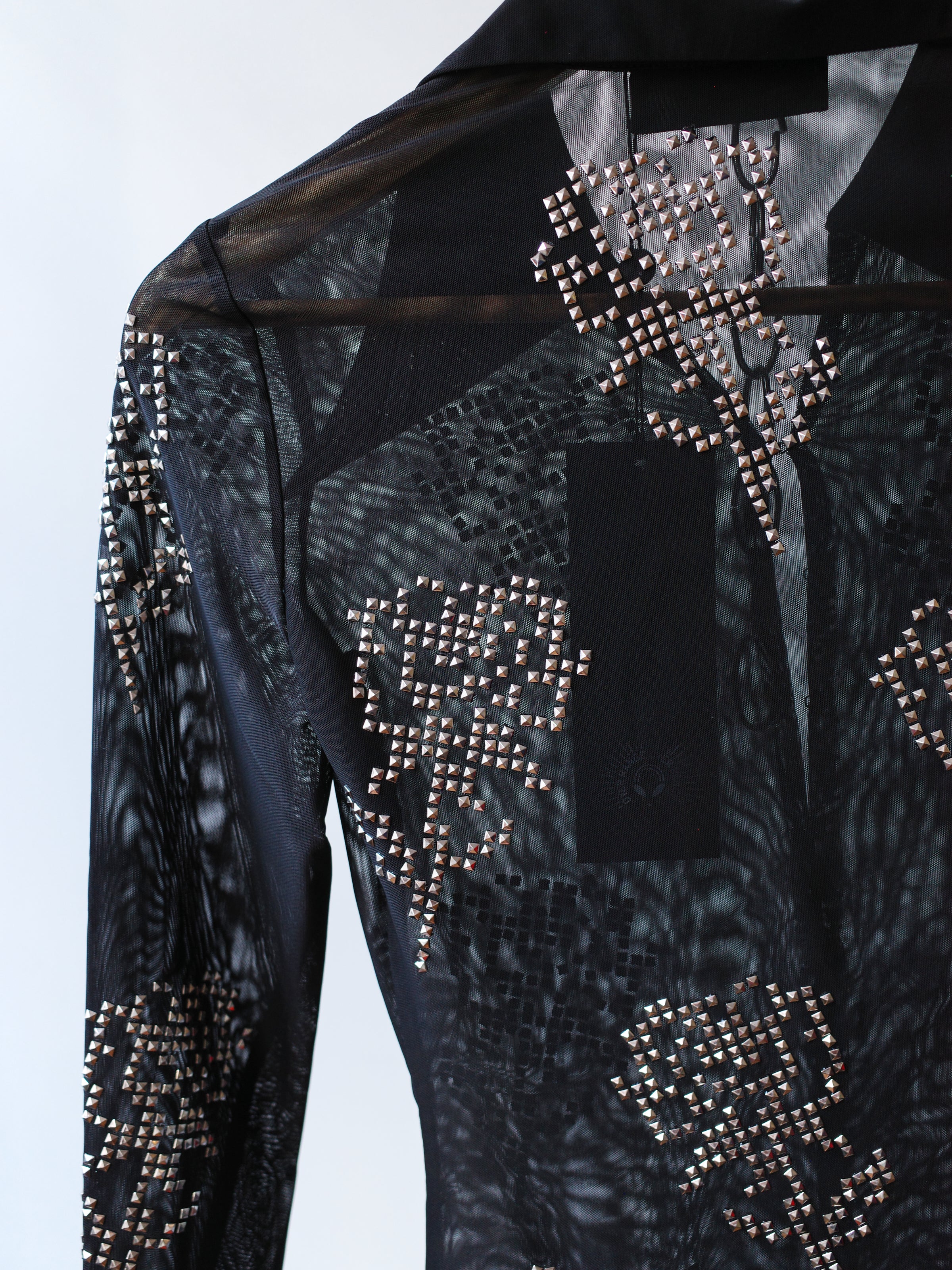 OVER RANGE Rose Studded Mesh Shirt