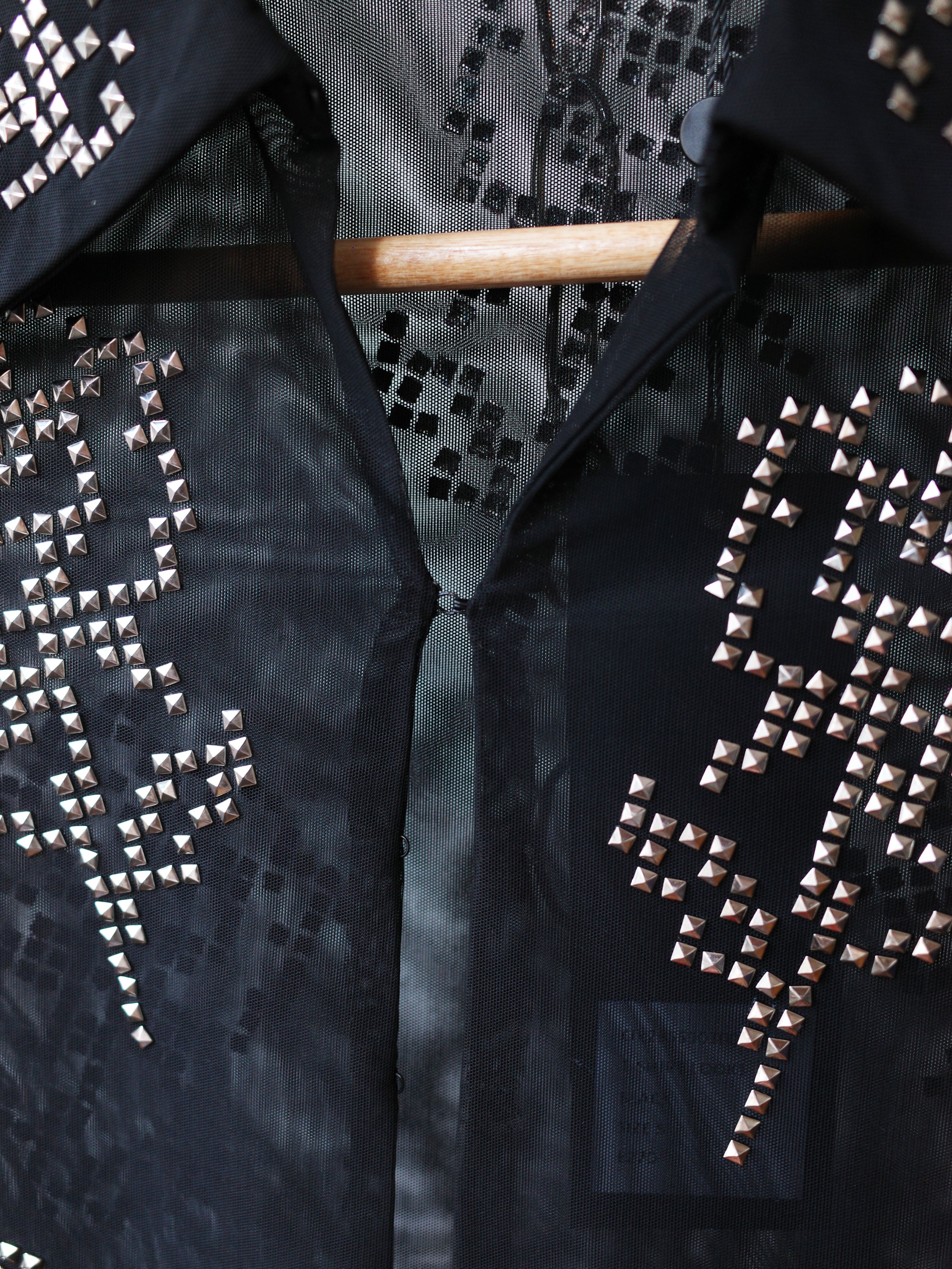 OVER RANGE Rose Studded Mesh Shirt