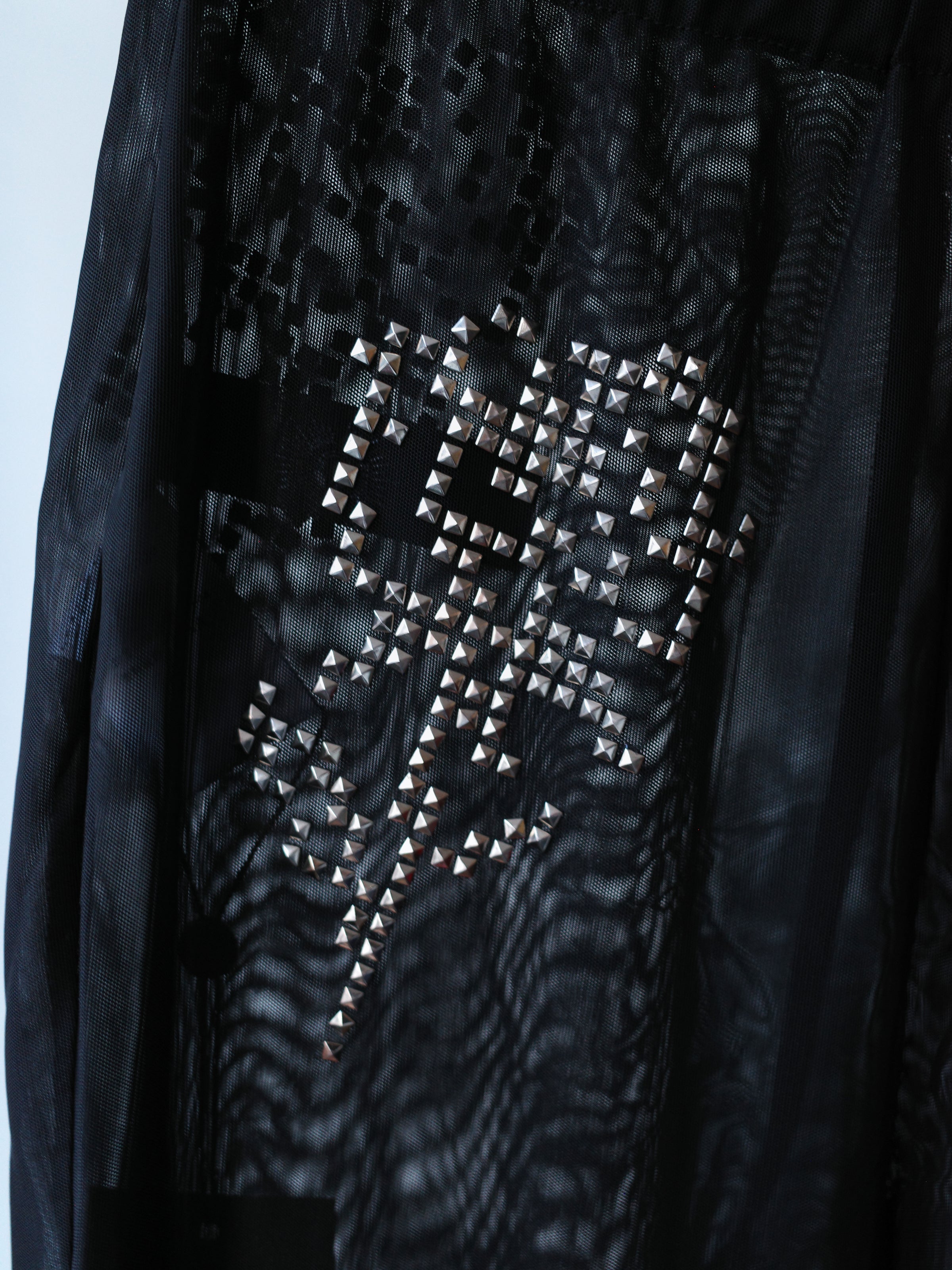 OVER RANGE Rose Studded Mesh Flare Pants